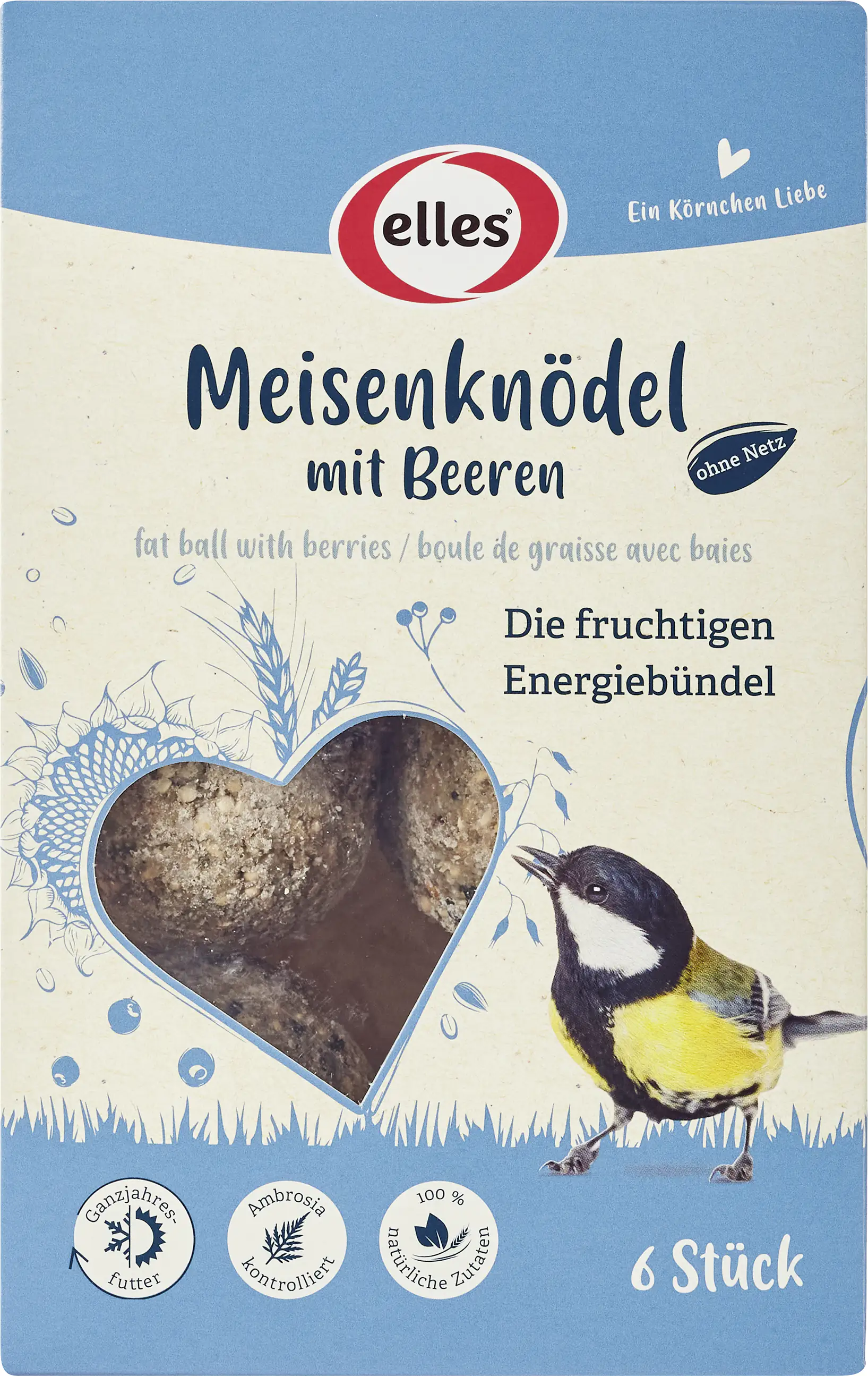 Elles Meisenknödel ohne Netz mit Beeren 6 Stück Elles Meisenknödel ohne Netz mit Beeren 6 Stück