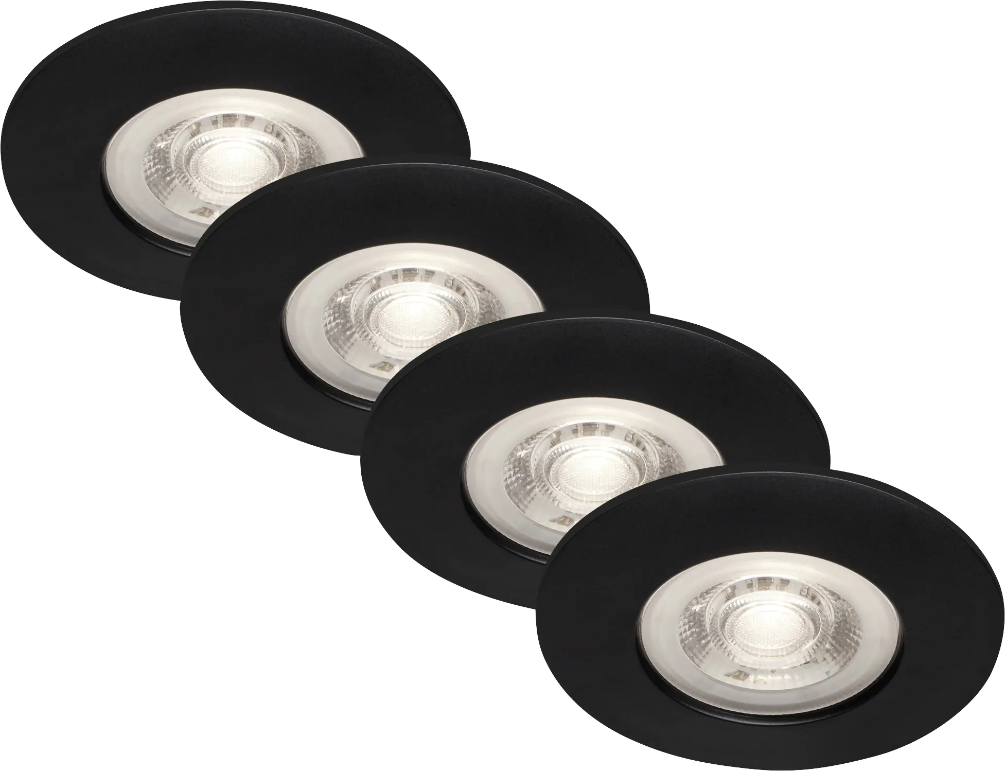 Briloner LED-Einbauleuchten Kulana 4er Set Mini 4,9W 480lm schwarz-matt