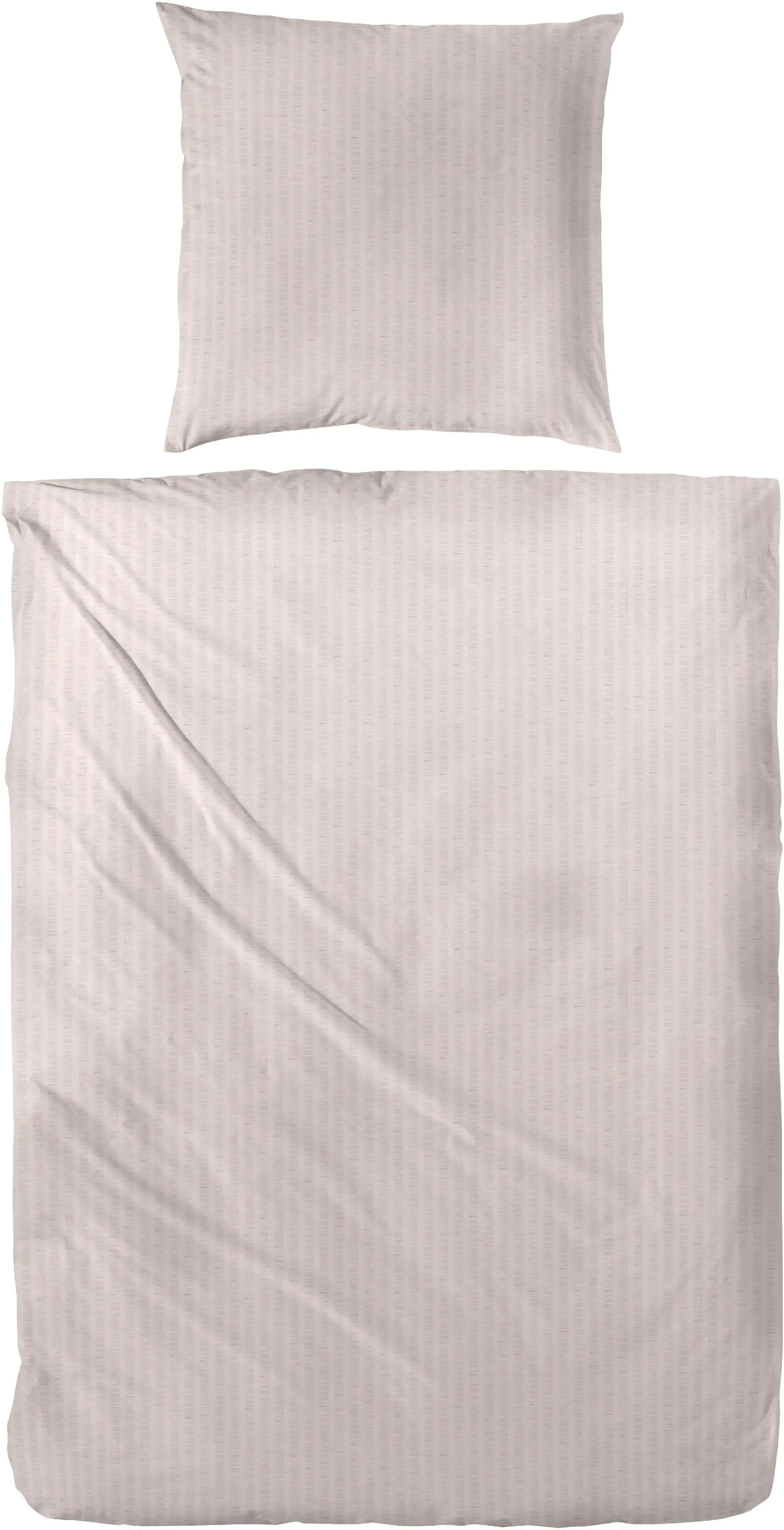 Vario Bettwäsche Baumwolle Seersucker uni taupe, 135 x 200 cm