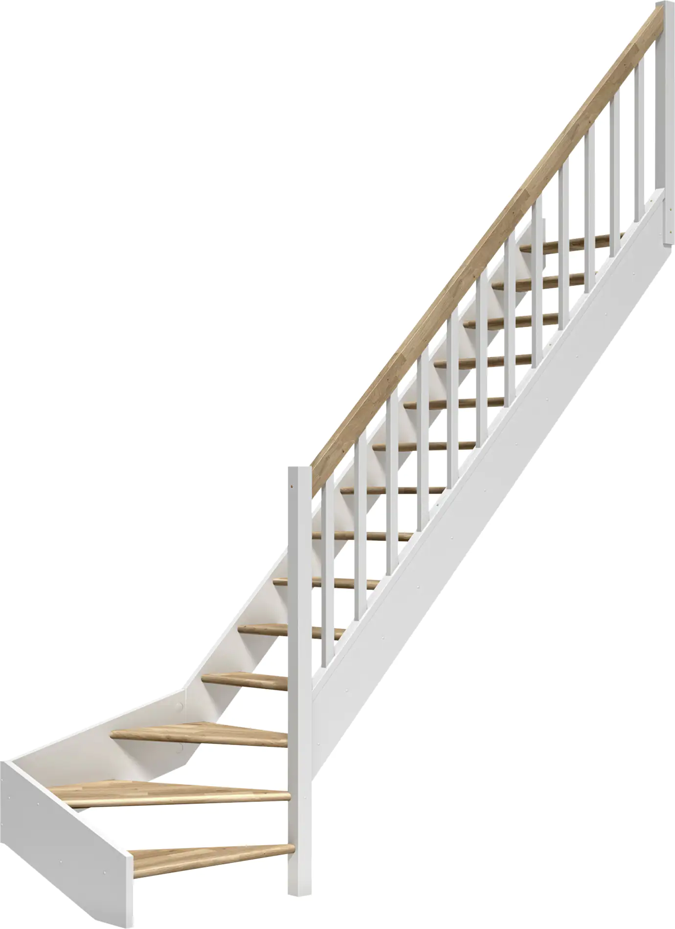 Dolle Raumspartreppen Paris 1/4-gew. Eiche weiß inkl. Geländer Dolle Raumspartreppen Paris 1/4-gew. Eiche weiß inkl. Geländer