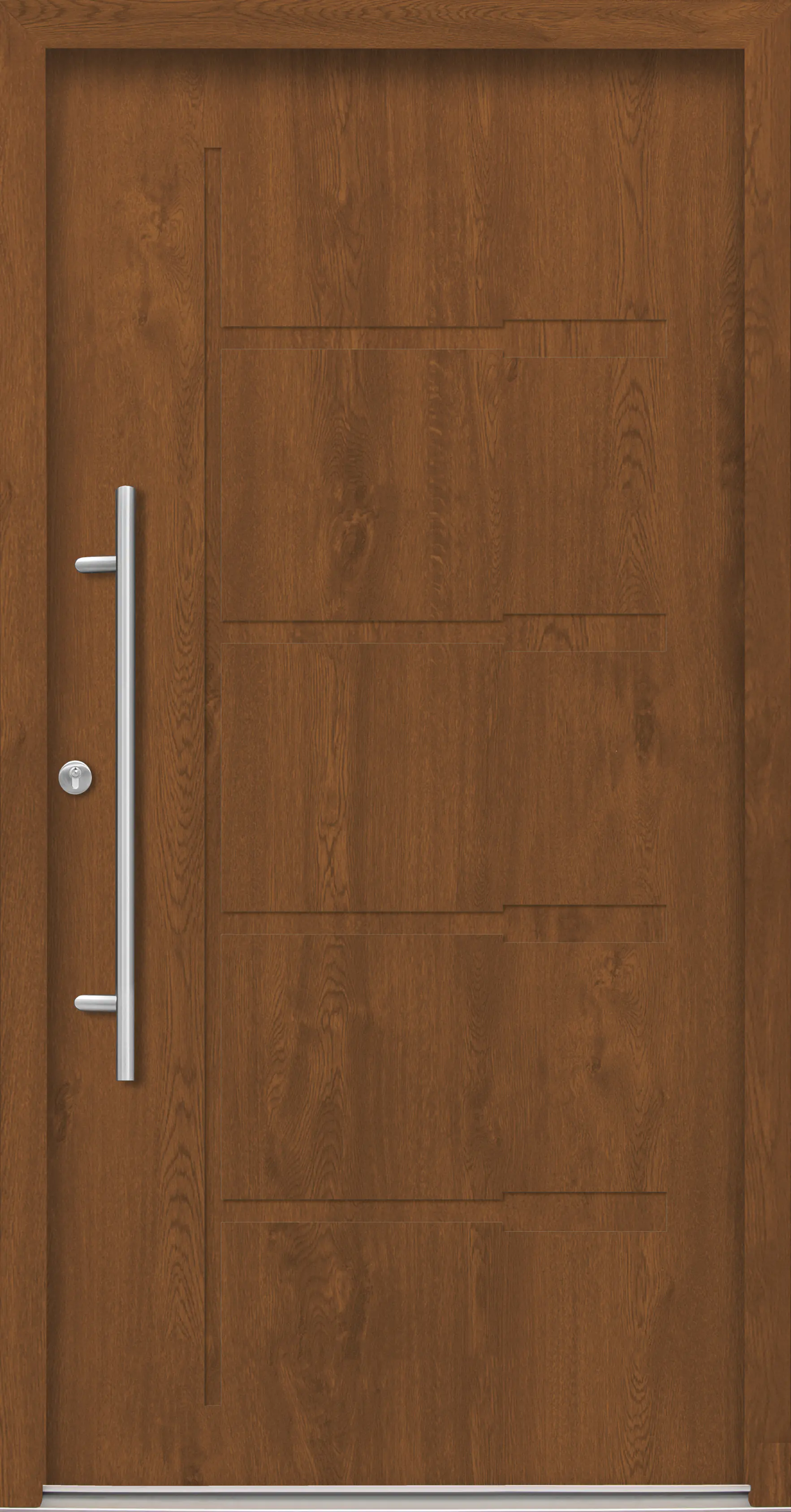 Splendoor Haustür Passivedoor Premium H1 Golden Oak DIN Links 100 x 210 cm