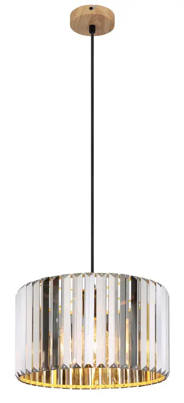 Globo Hängeleuchte Run Ø 35 x 120 cm holzoptik