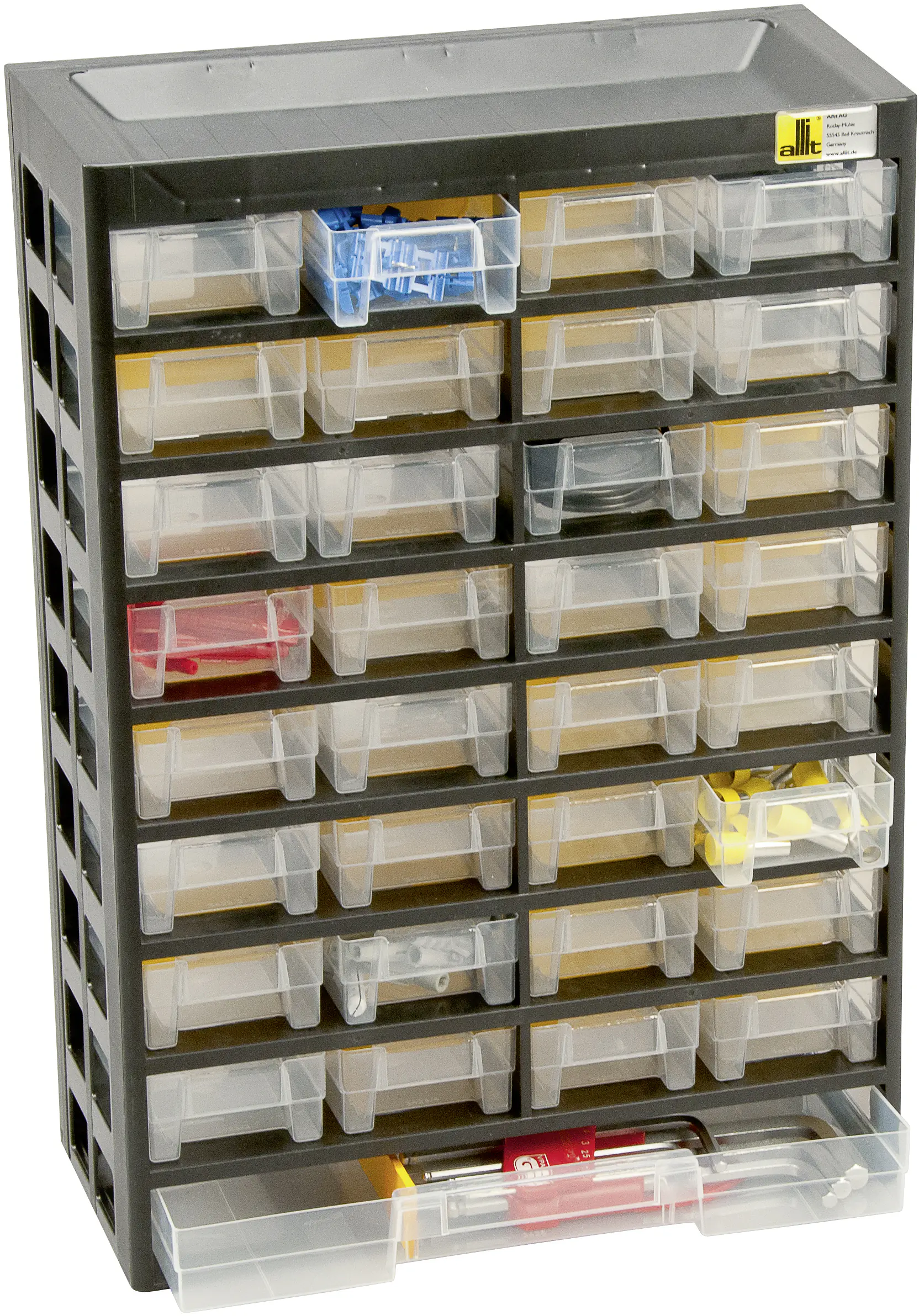 Allit Kleinteilemagazin PP PS VarioPlus Basic 54 33 Schubladen 21 Trenner