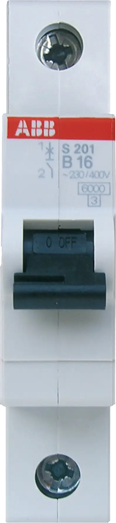 ABB Leitungsschutzschalter B16 16A, 1-polig, S201-B16 ABB Leitungsschutzschalter B16 16A, 1-polig, S201-B16