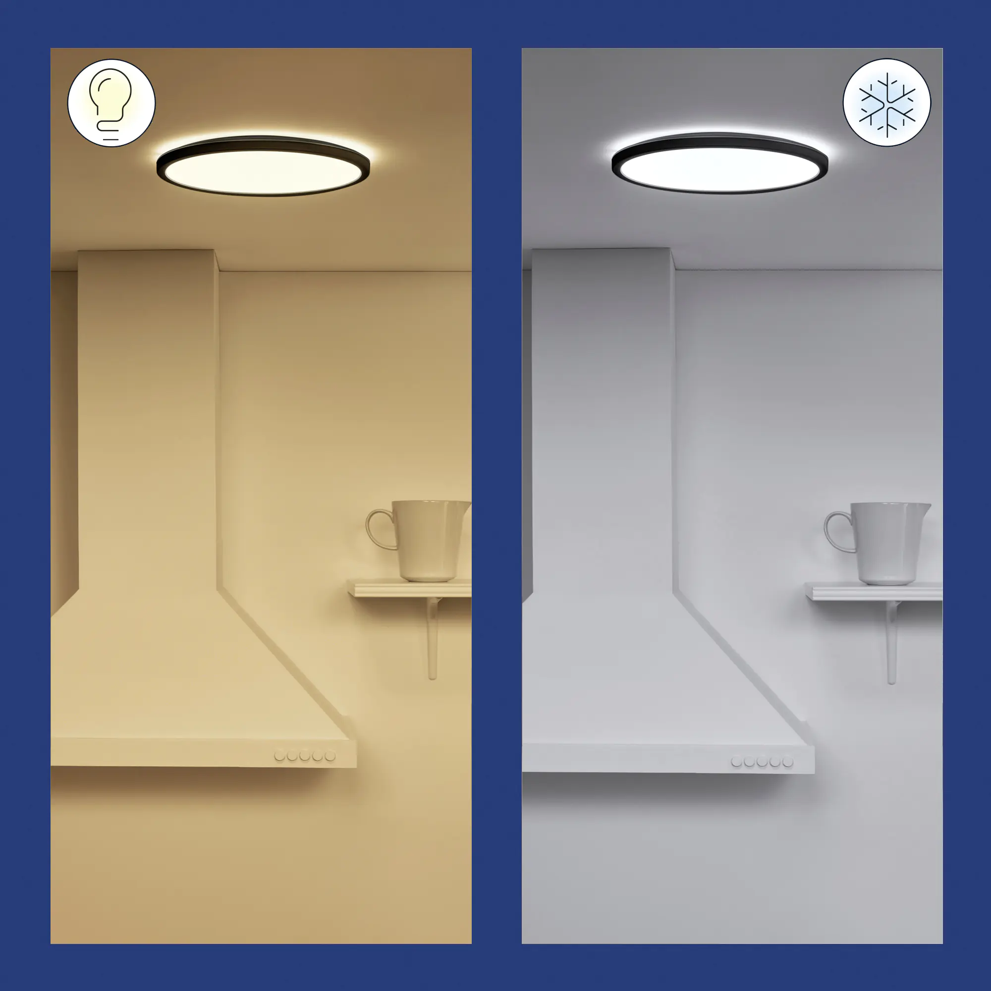 WIZ LED-Deckenleuchte SuperSlim 24 x 2 cm 14W warmweiß bis kaltweiß smart schwarz 