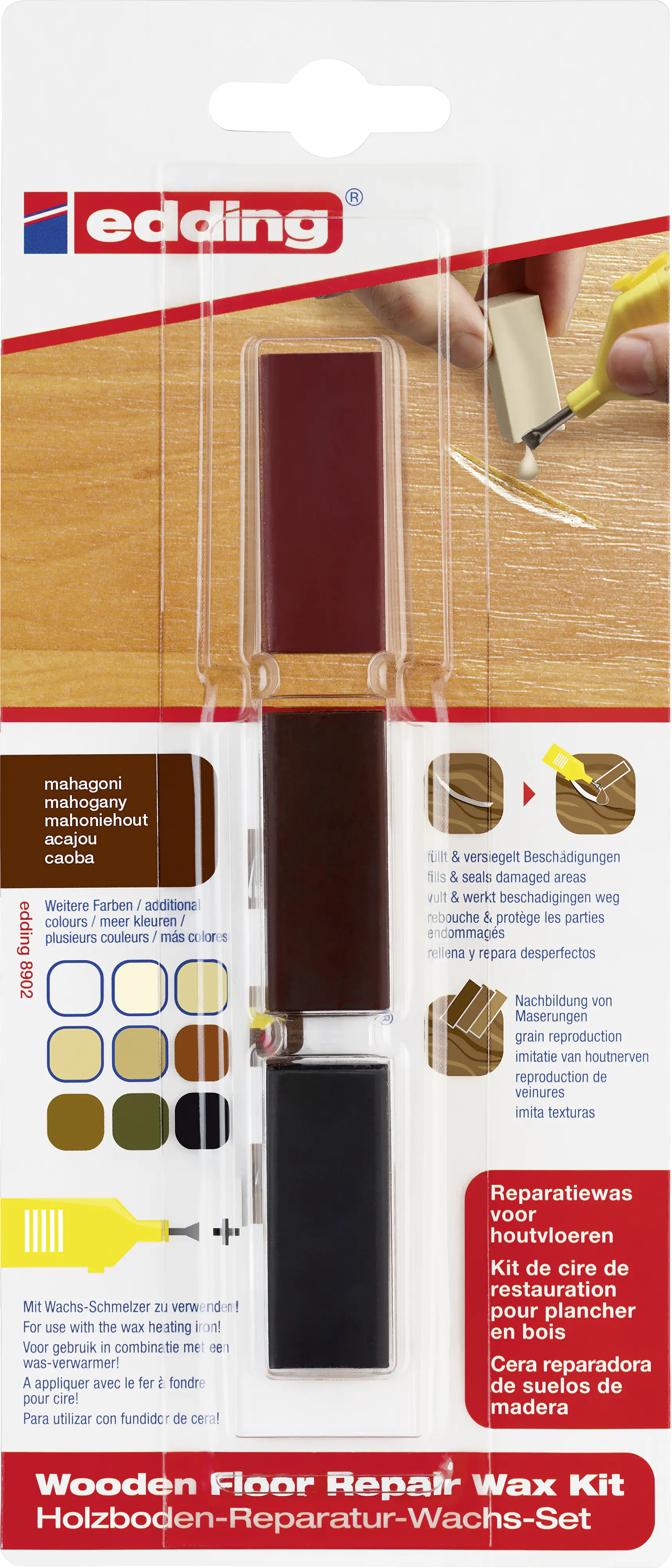 Edding Holzboden-Reparaturwachs-Set 8902 mahagoni Edding Holzboden-Reparaturwachs-Set 8902 mahagoni