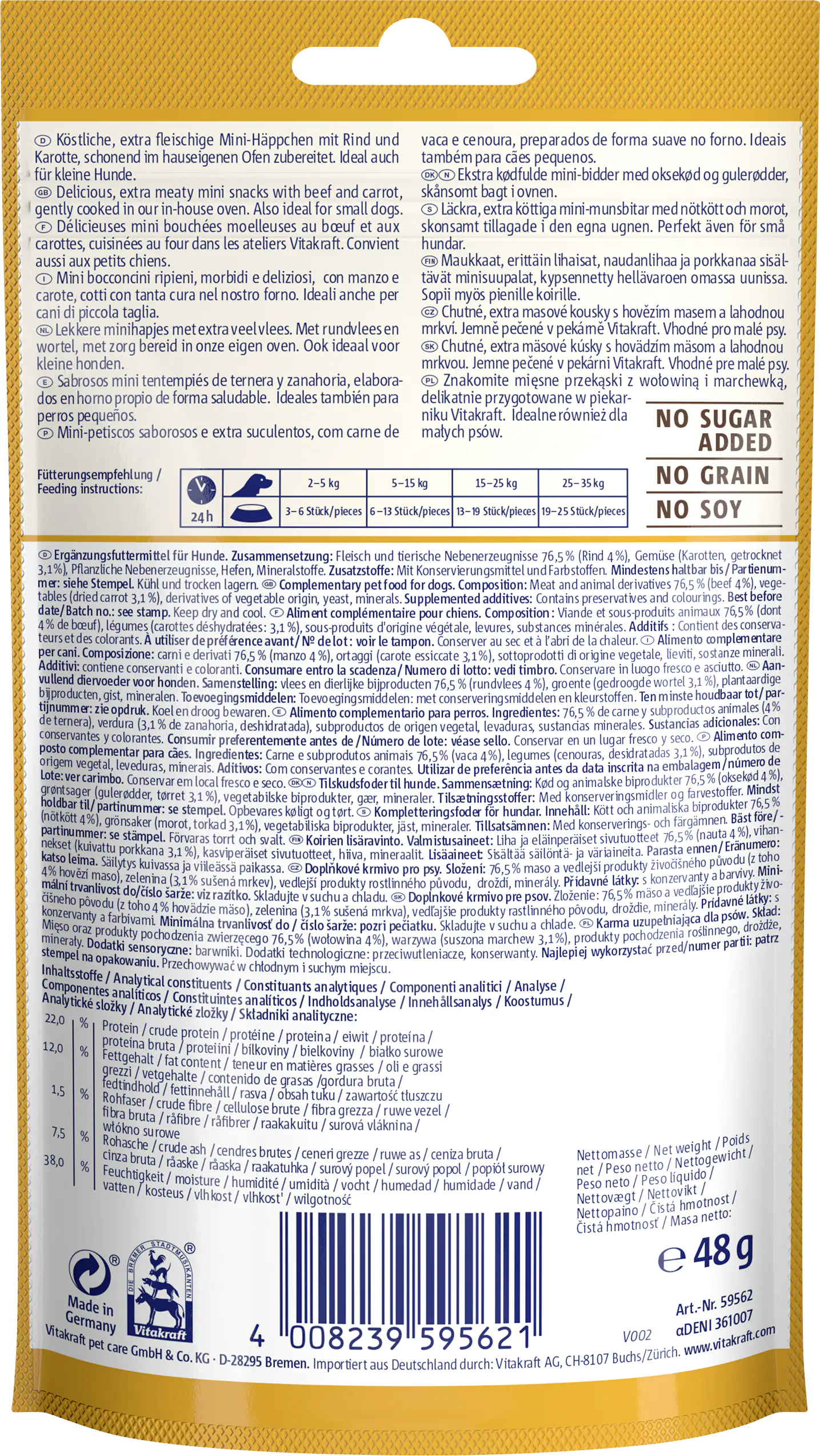 Vitakraft Treaties® Minis Rind & Karotte 48 g Vitakraft Treaties® Minis Rind & Karotte 48 g