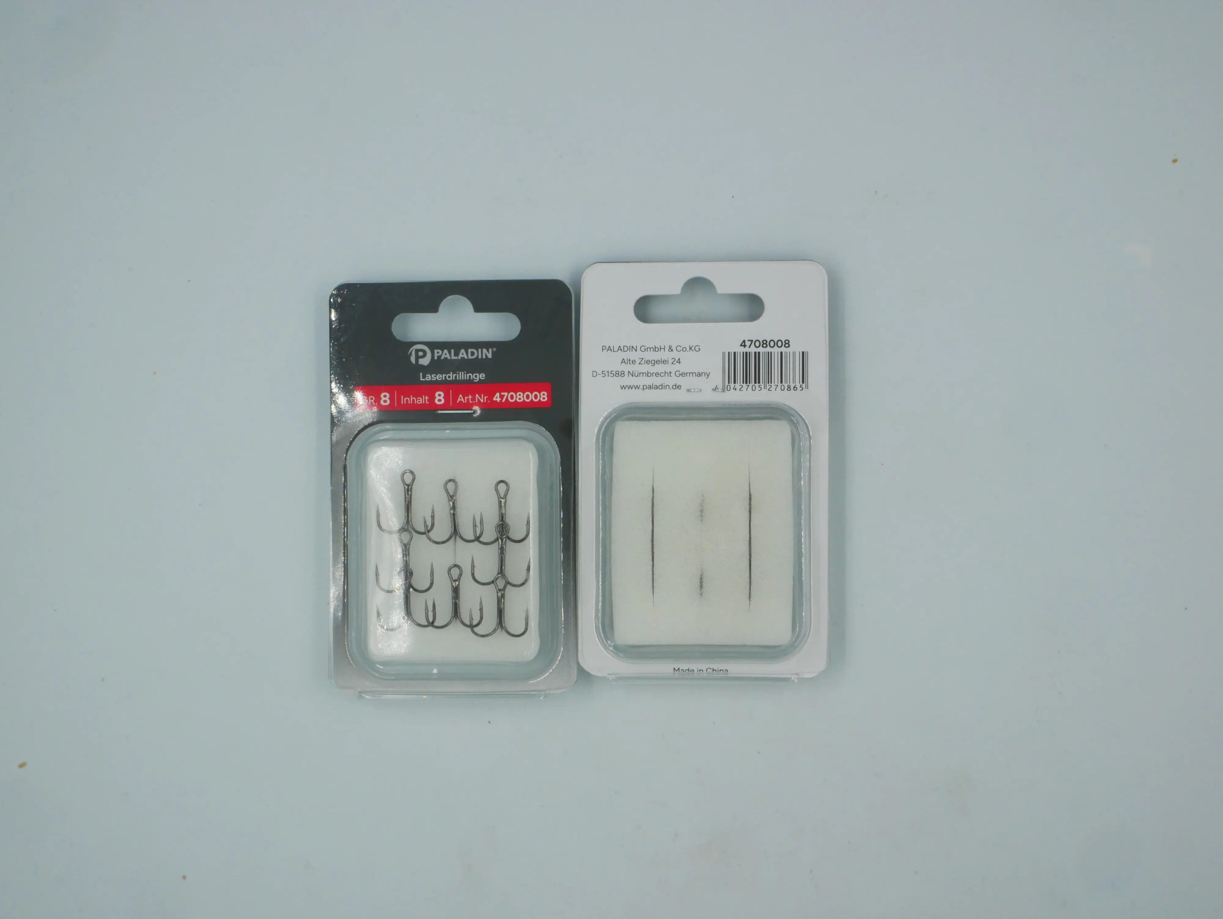 Paladin Angelhaken Drilling Gr. 8 Größe 8/gunsmoke/8 Stück