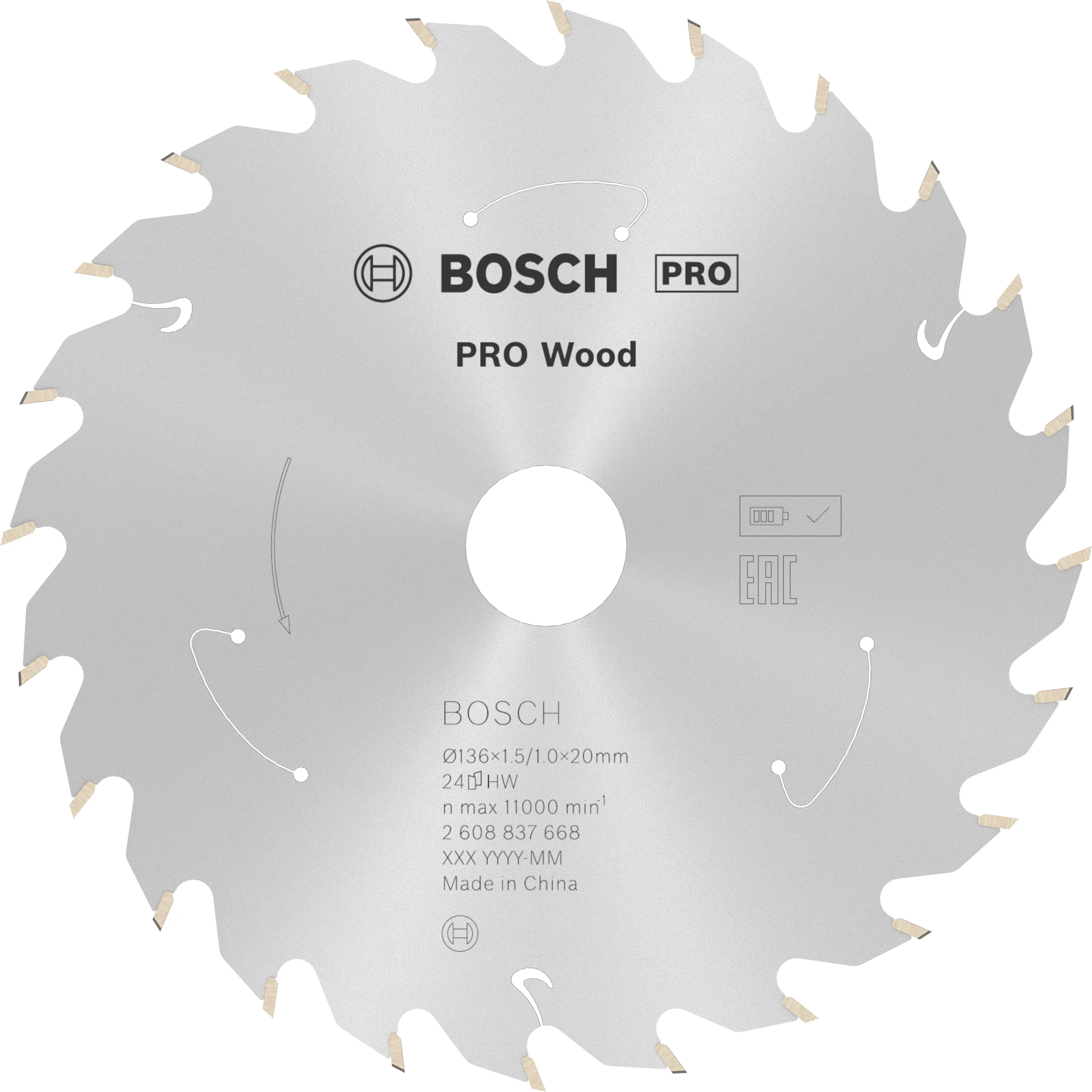 Bosch PRO Wood cordless Kreissägeblatt 136 x 1,5 x 20 mm