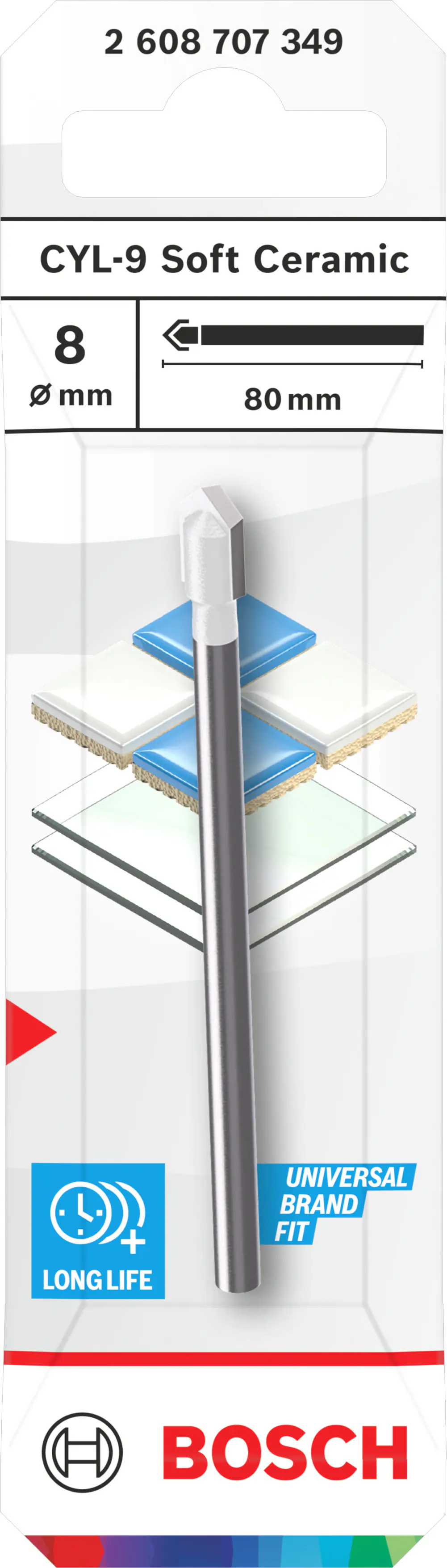 Bosch Fliesenbohrer SoftCeramic CYL-9 Ø 8 x 80 mm