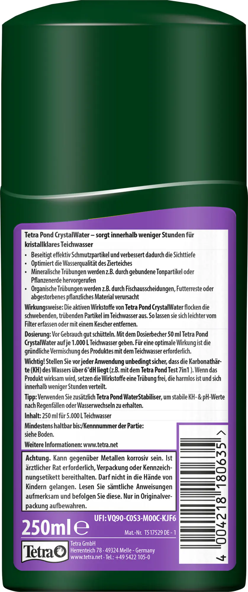 Tetra Pond Crystal Water 250 ml Tetra Pond Crystal Water 250 ml