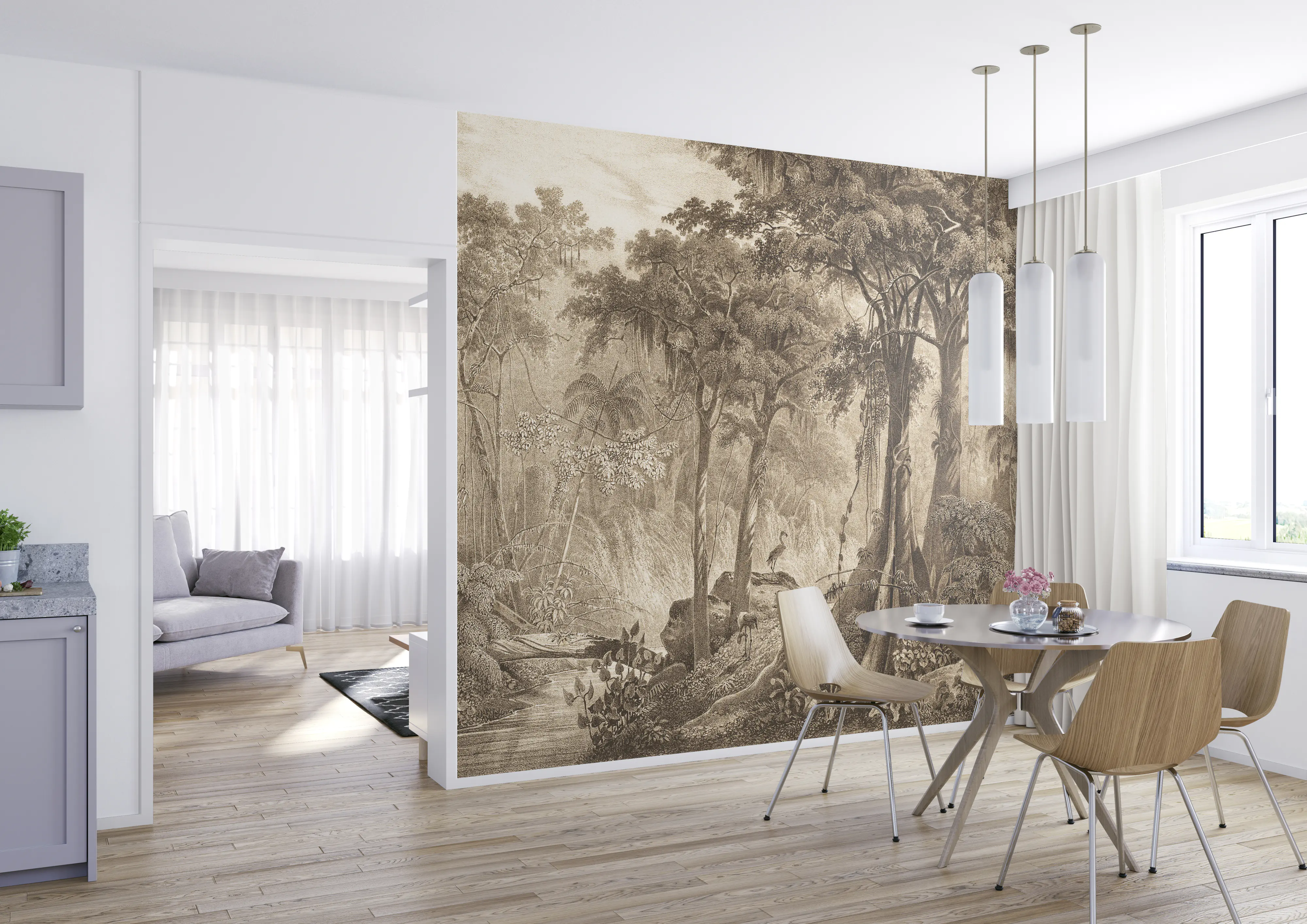 Rasch Vlies Fototapete 543766 Beige-Dunkelbeige Muster & Motive 3 m x 3,71 m