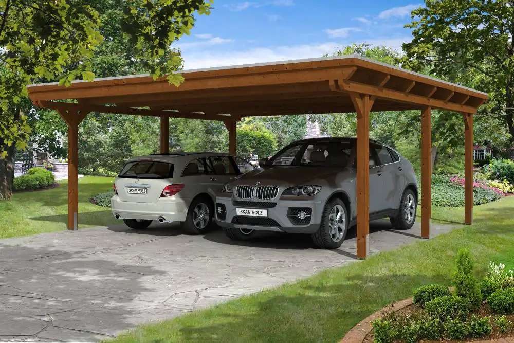 SKAN HOLZ Carport Emsland 613 x 604 cm mit Aluminiumdach SKAN HOLZ Carport Emsland 613 x 604 cm mit Aluminiumdach