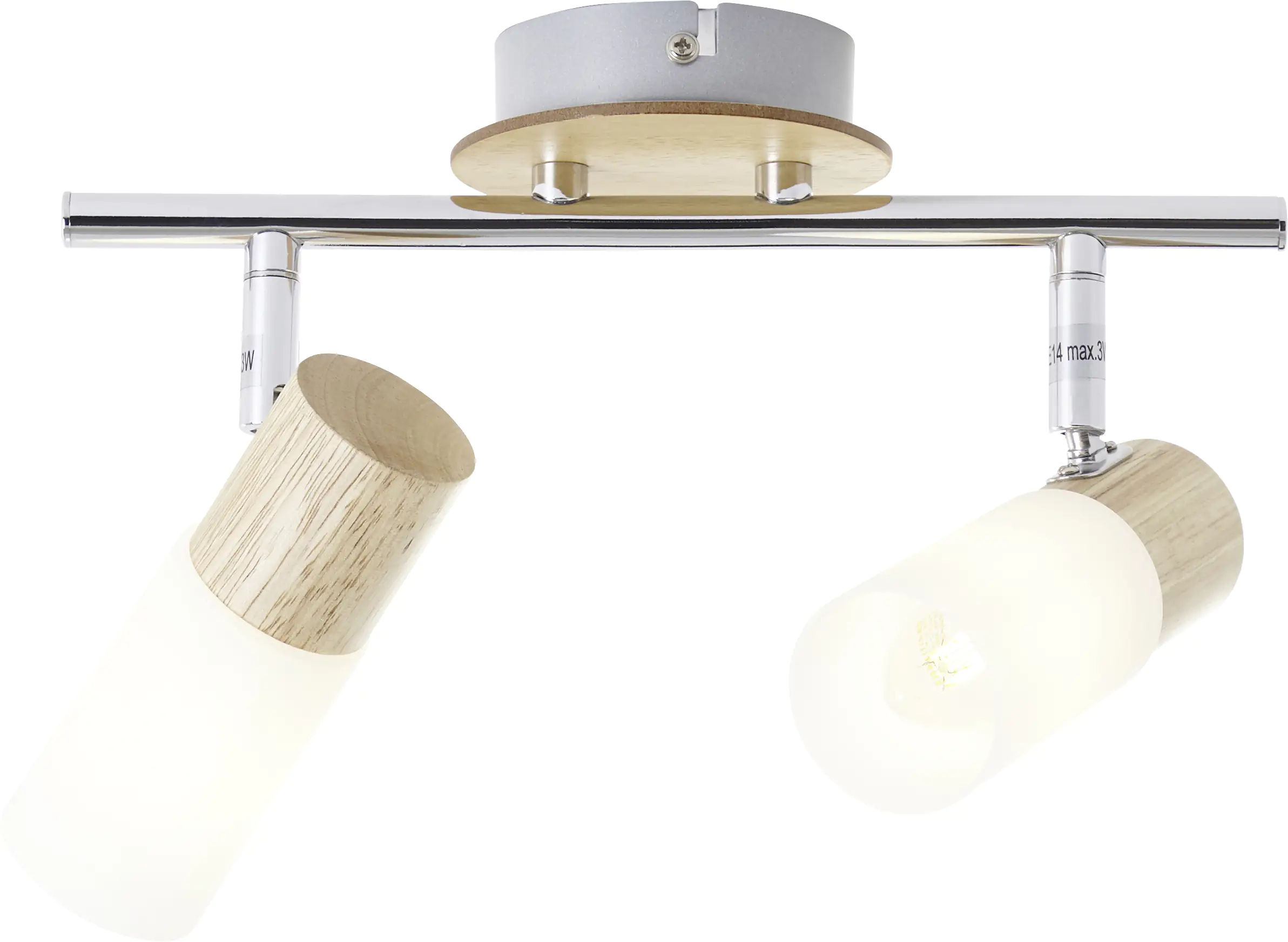 Brilliant 2er Spot Babsan holz hell-weiß 27,5 x 18 cm E14