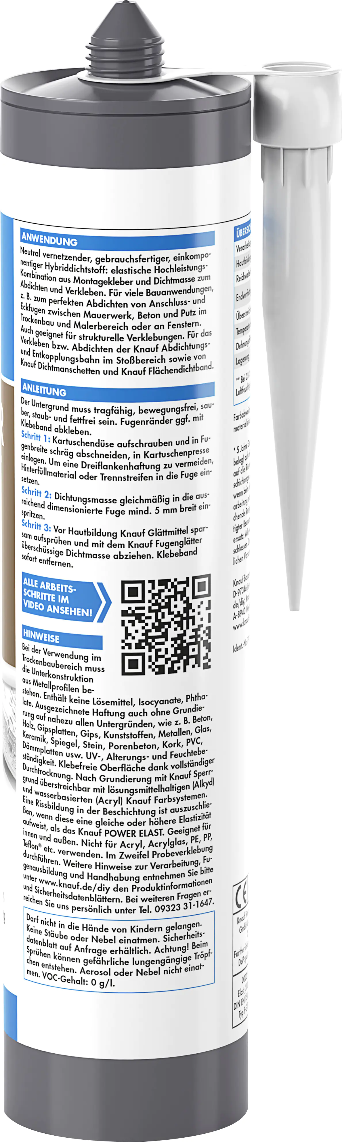 Knauf Hochleistungs-Hybriddichtstoff Power Elast für Anschlussfugen 290 ml