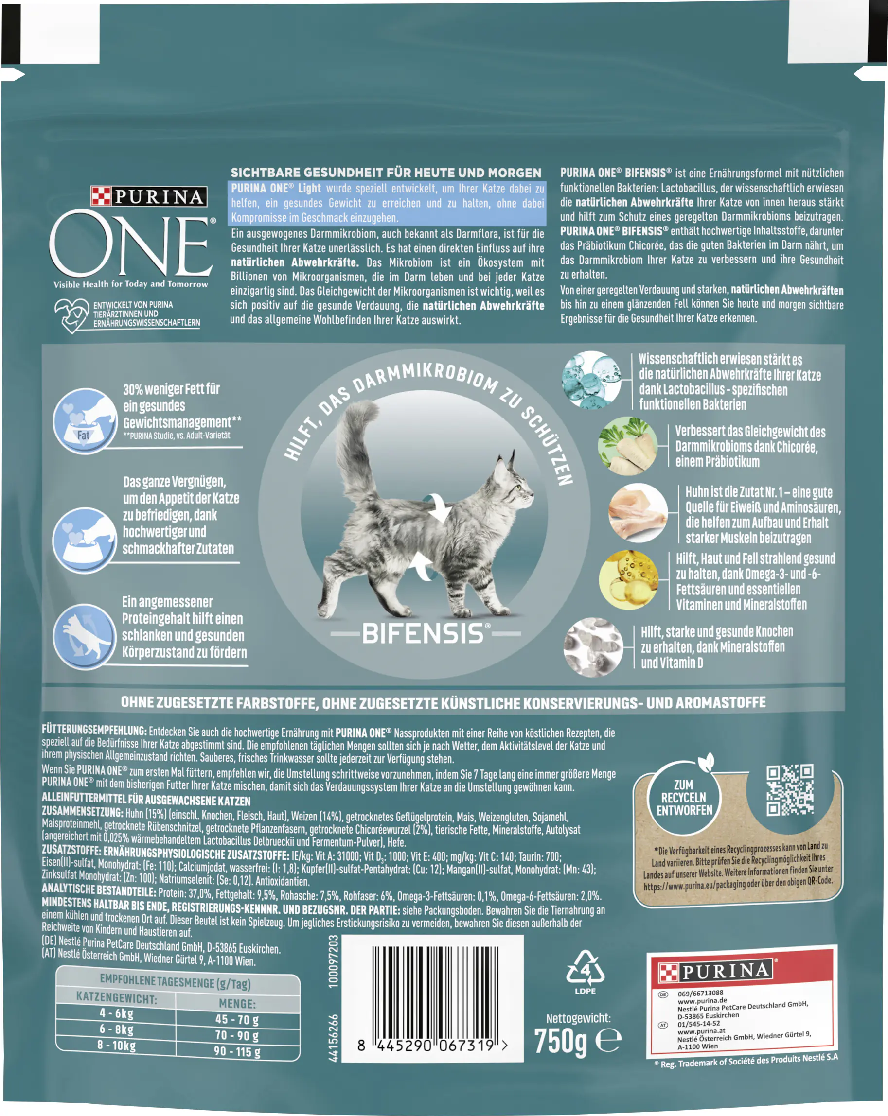 Purina ONE Light reich an Huhn und Weizen 750 g