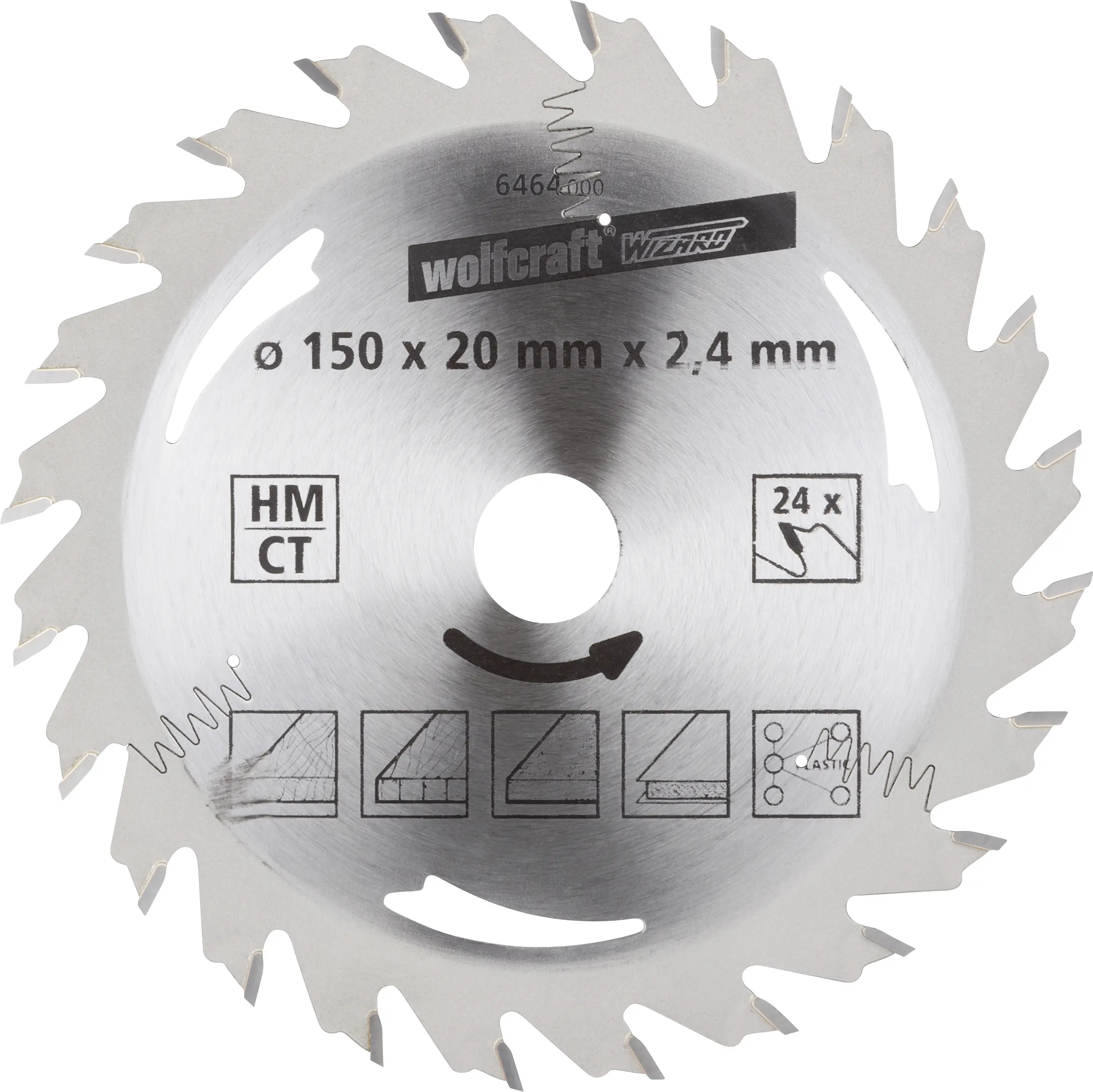 Wolfcraft Kreissägeblatt Ø 150 mm Bohrung Ø 20 mm 24 Zähne Wolfcraft Kreissägeblatt Ø 150 mm Bohrung Ø 20 mm 24 Zähne