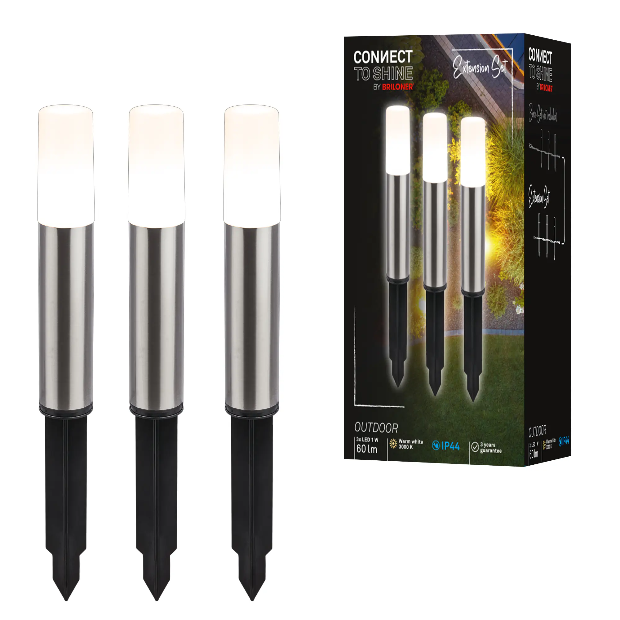 Briloner LED Außen-Bodenstrahler Junca Connect to Shine 3er Ergänzungset 3W warmweiß Briloner LED Außen-Bodenstrahler Junca Connect to Shine 3er Ergänzungset 3W warmweiß