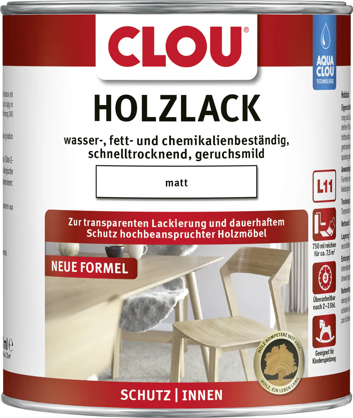 Aqua Clou Holzlack 750 ml matt transparent