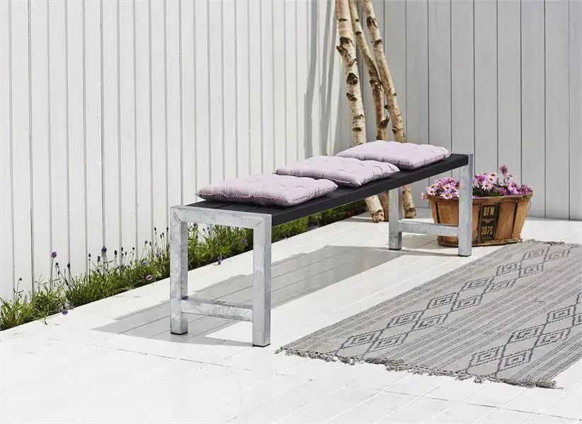 Plus Plankenbank 176 x 38 x 44 cm schwarz