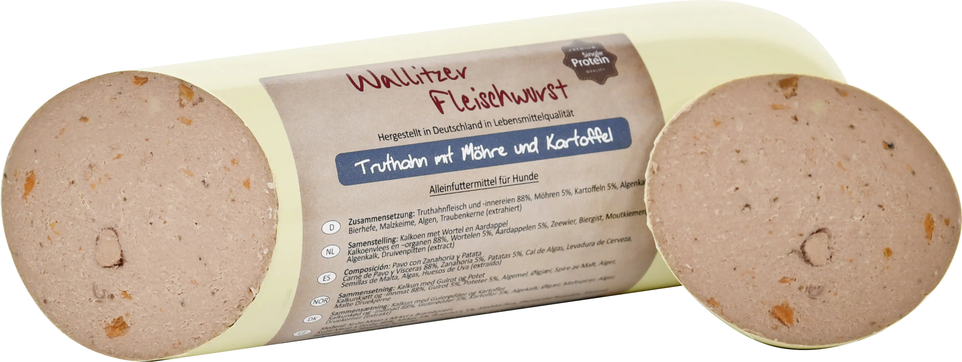 L&S Wallitzer Fleischwurst Truthahn mit Möhre 400 g L&S Wallitzer Fleischwurst Truthahn mit Möhre 400 g