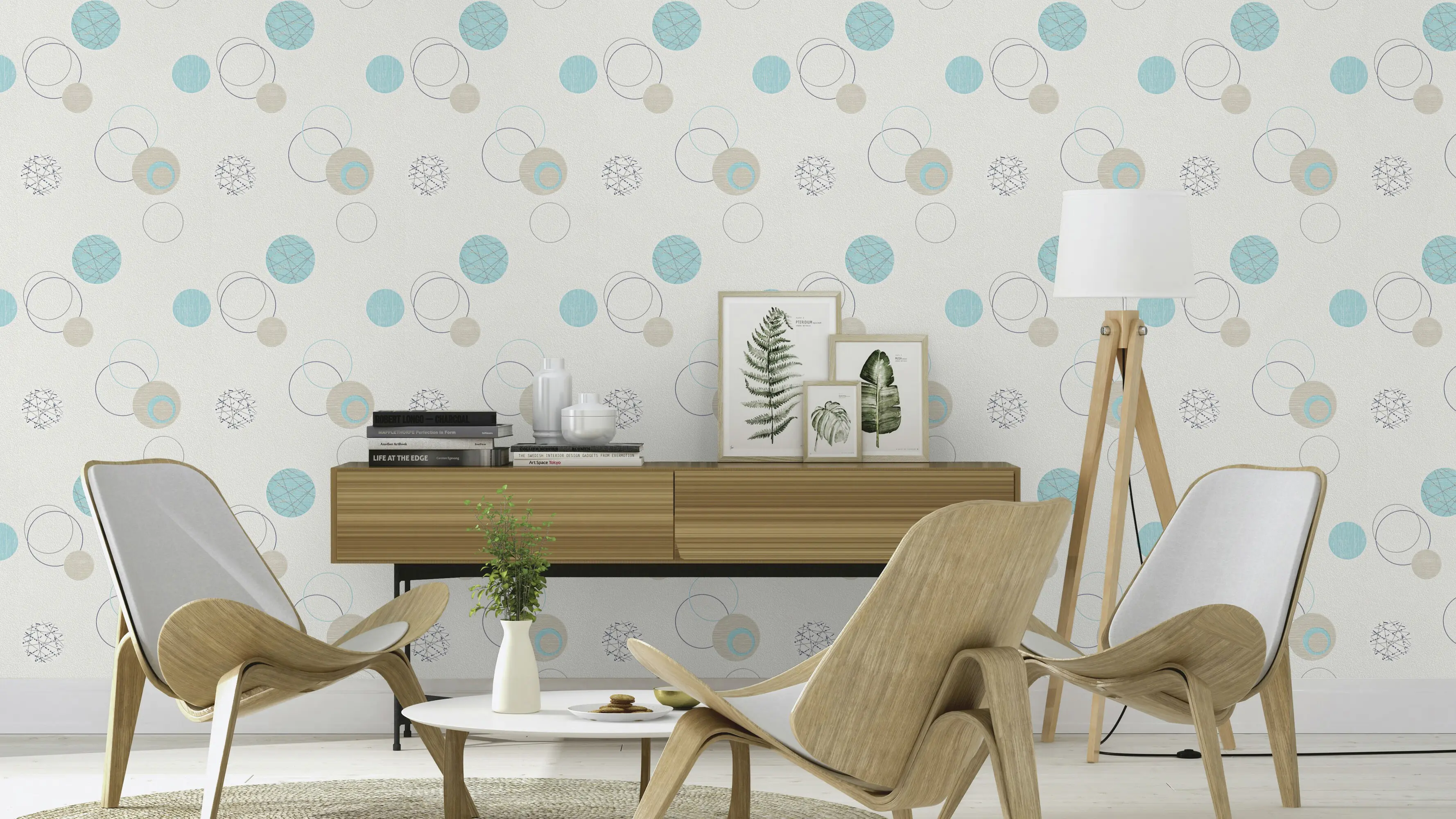 Rasch Vliestapete 475913 Selection kreise weiß 10,05 x 0,53 m