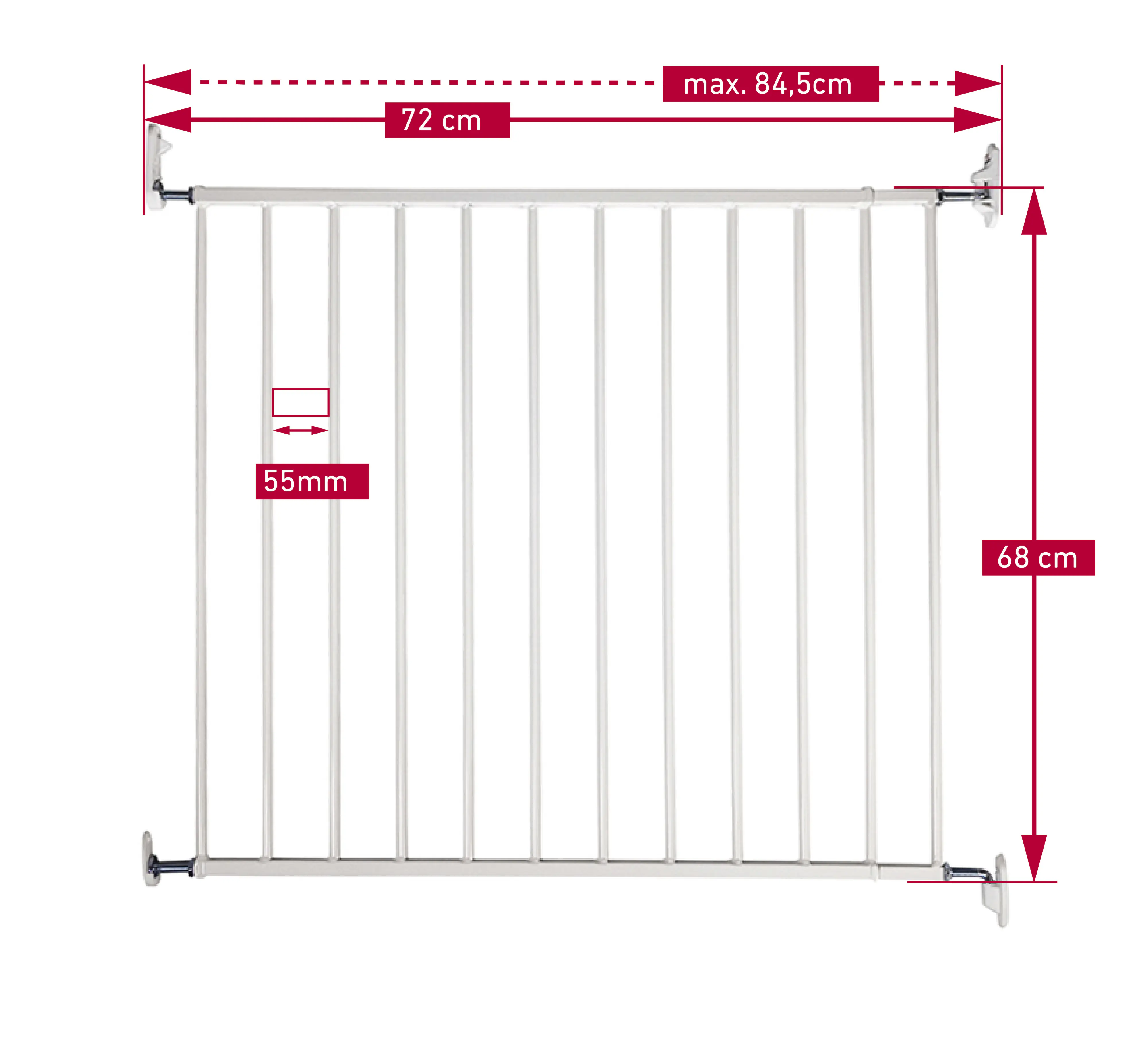 DOLLE Sicherheitsgitter Leo einstellbar 72 bis 84,5 cm, Metall