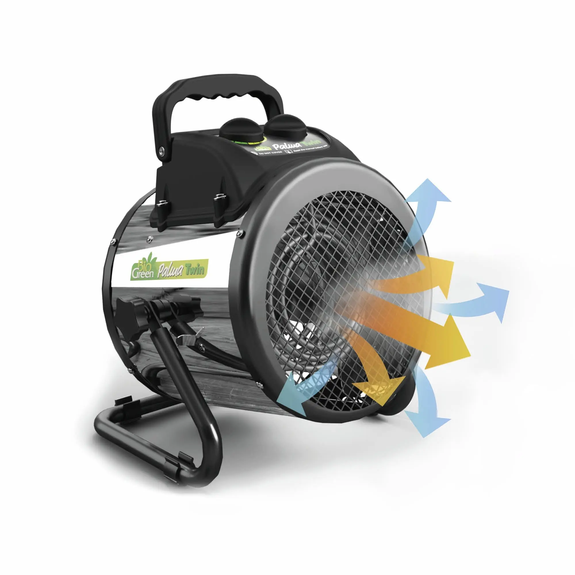 BioGreen Elektroheizung für Gewächshaus Palma Twin Basic silber/schwarz 25 x 30 cm mit manuellem Thermostat 1000/2000 W