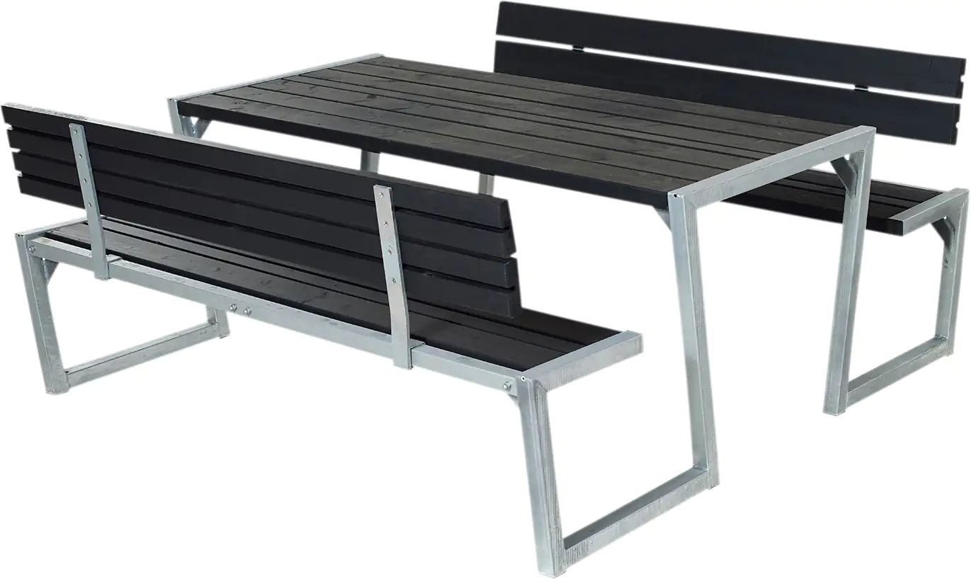 Plus Kombimöbel Zigma 176 x 198 x 73 cm mit 2 Rückenlehnen, schwarz