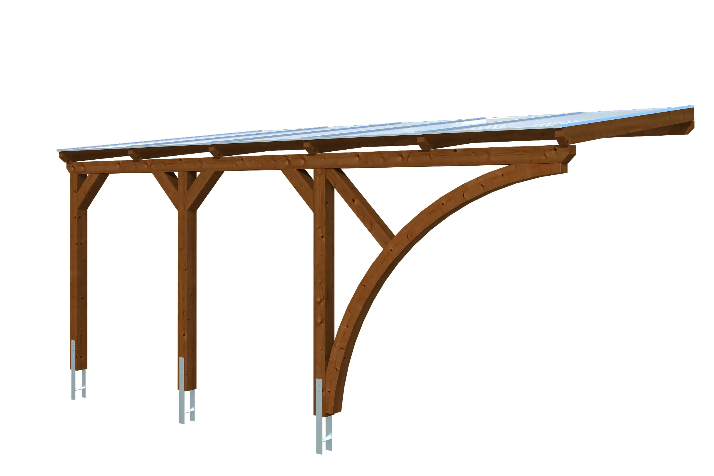 4018211035397_02 SKAN HOLZ Carport Eifel 300 x 541 cm, lasiert in Nussbaum