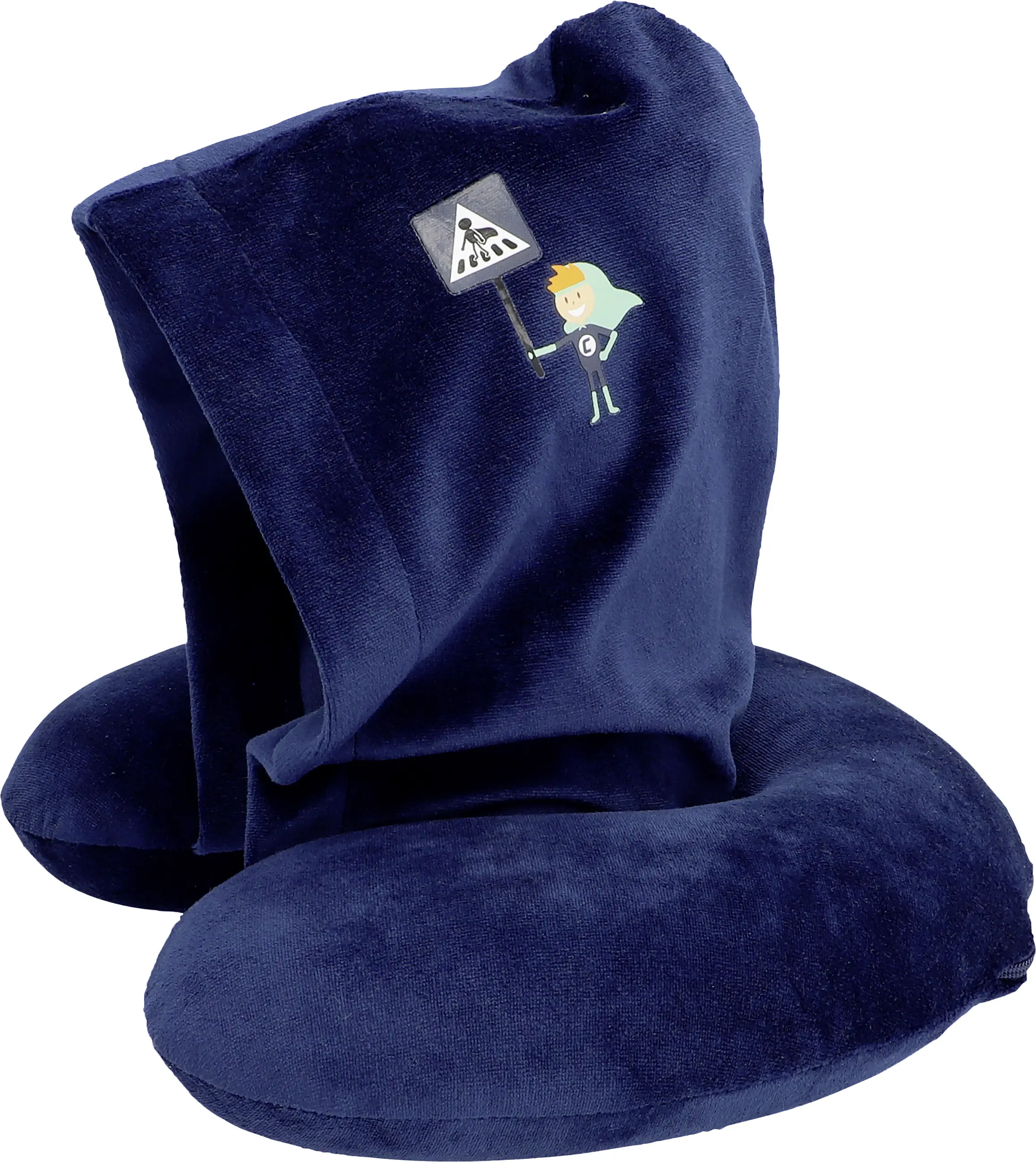 Cartrend Kids Nackenkissen mit Kapuze blau