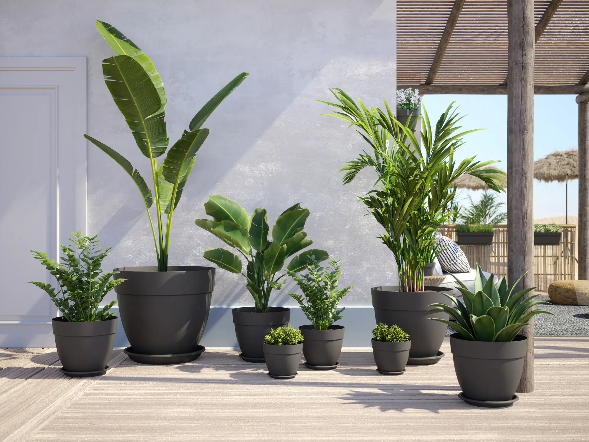 Artevasi Pflanztopf Capri Campana Kunststoff anthrazit matt Ø 50 x 42 cm