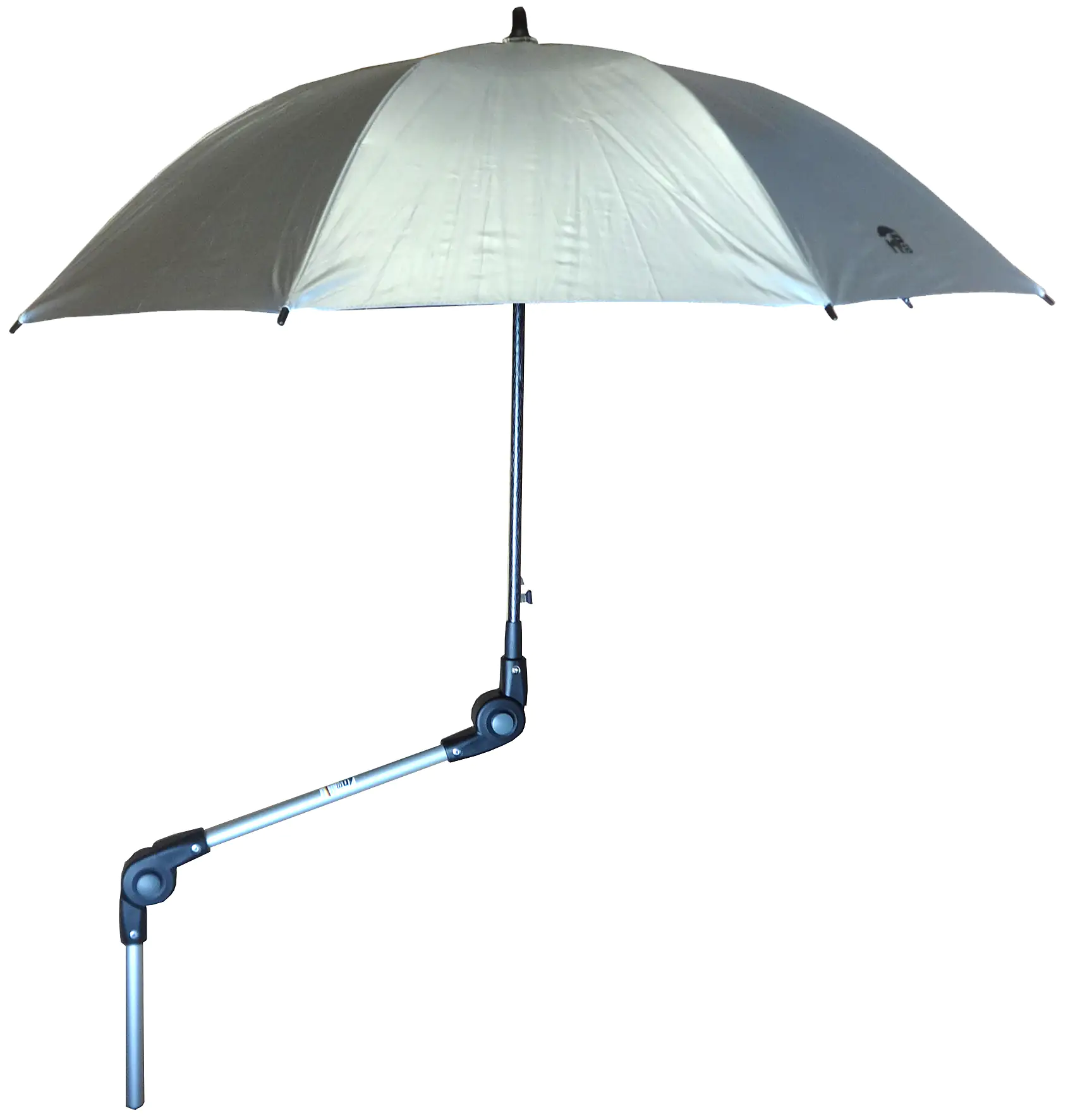 Rollatorschirm klappbar mit reflektierendem Rand silber