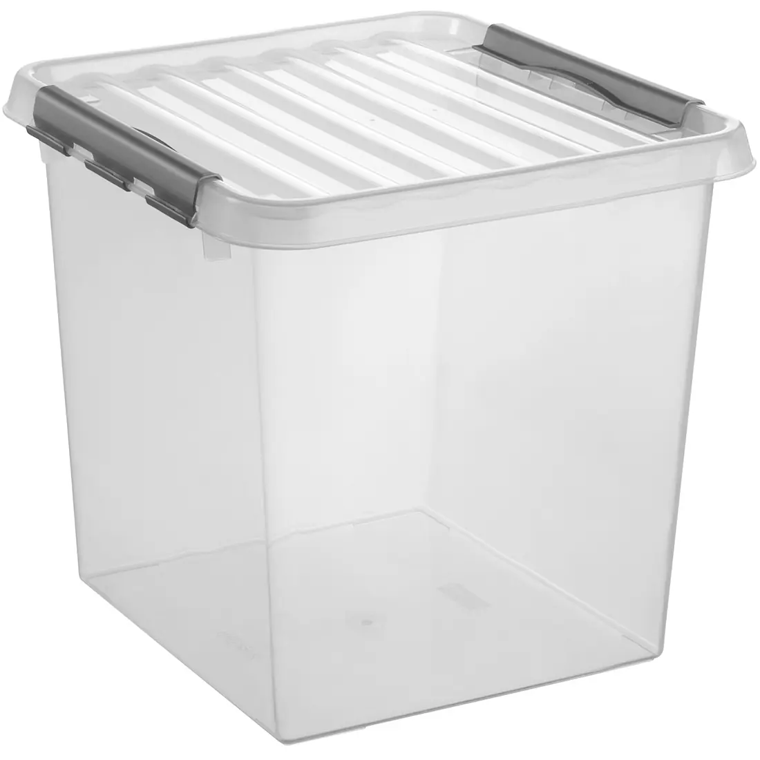 Sunware Aufbewahrungsbox Q-line 38L transparent metallfarbig 40 x 40 x 40 cm Sunware Aufbewahrungsbox Q-line 38L transparent metallfarbig 40 x 40 x 40 cm