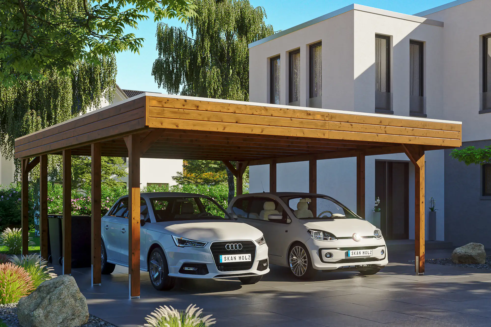 4018211033881 SKAN HOLZ Carport Friesland 557 x 708 cm mit EPDM-Dach
