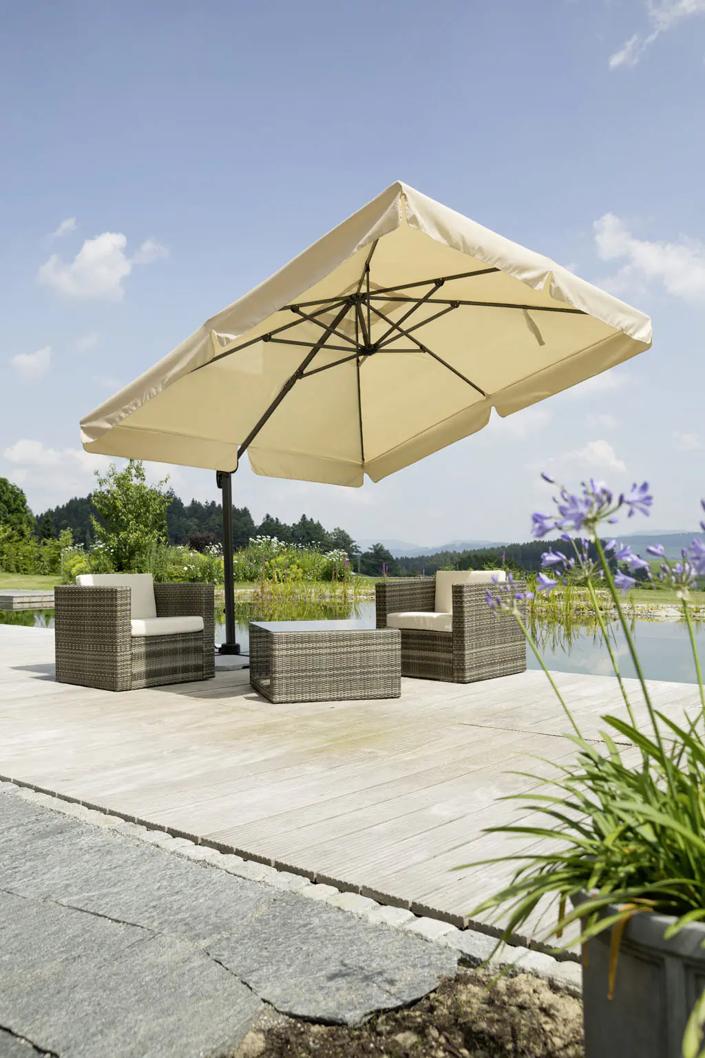 Schneider Ampelschirm Rhodos natur 300 x 300 cm