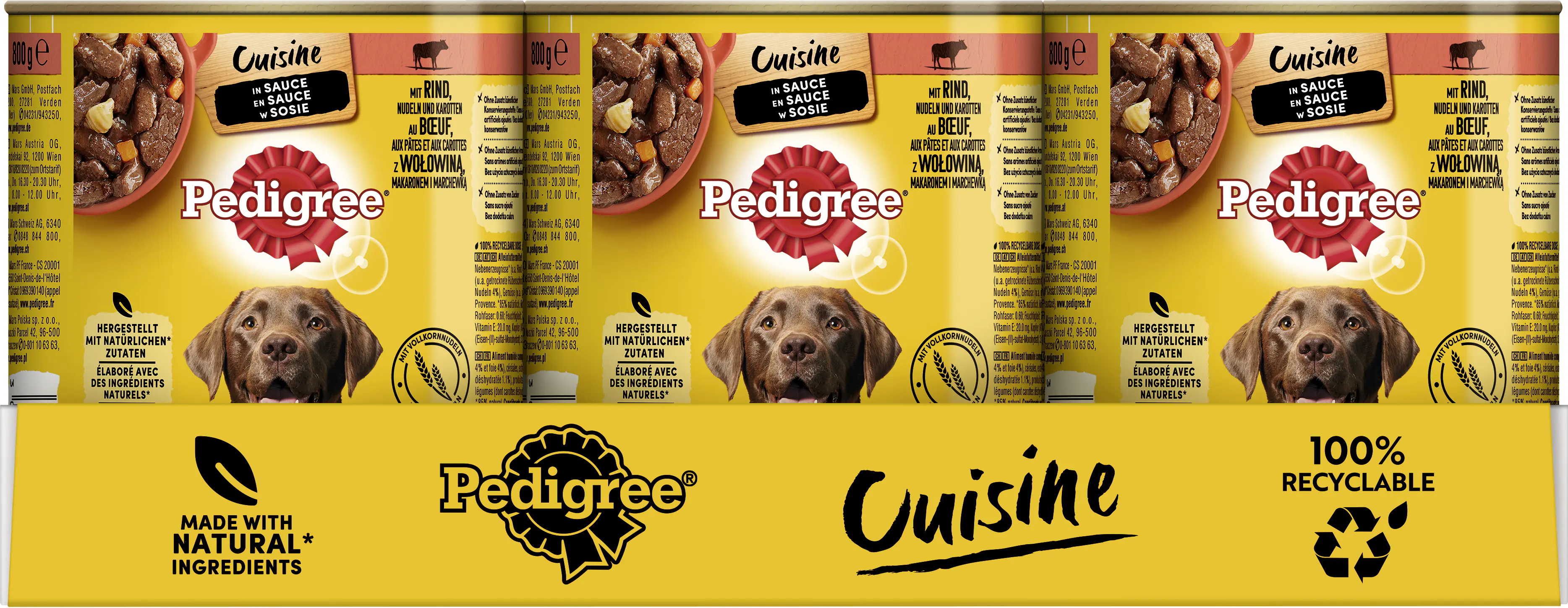 Pedigree Adult Cuisine in Sauce Rind, Nudeln & Karotten Hundefutter 800 g Pedigree Adult Cuisine in Sauce Rind, Nudeln & Karotten Hundefutter 800 g