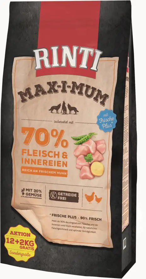 4000158911476 Rinti Hundetrockenfutter MAX-I-MUM Huhn 12 + 2 kg