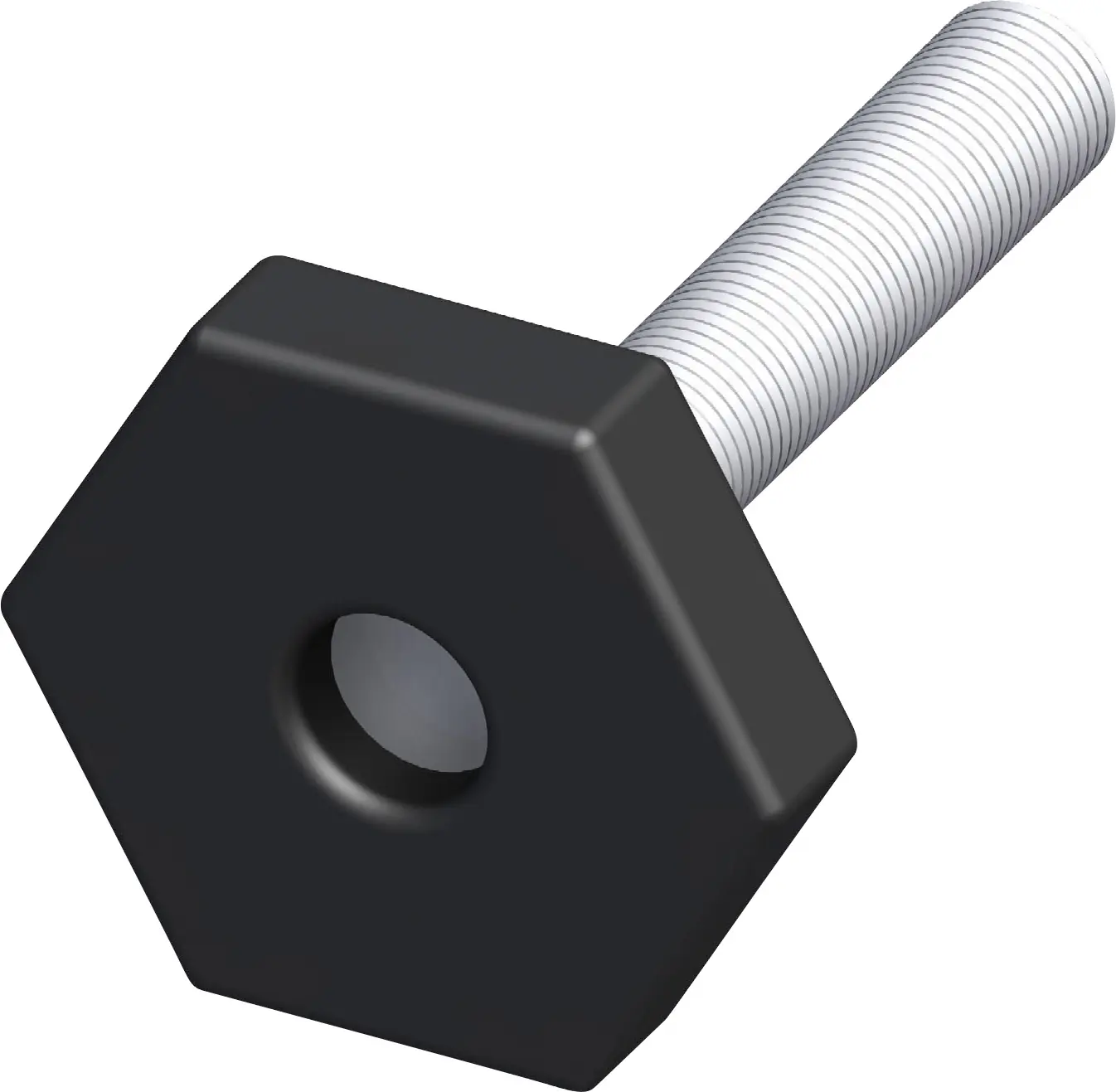 alfer Justierfuß mit Gewinde M8 PVC (Kunststoff) glatt schwarz