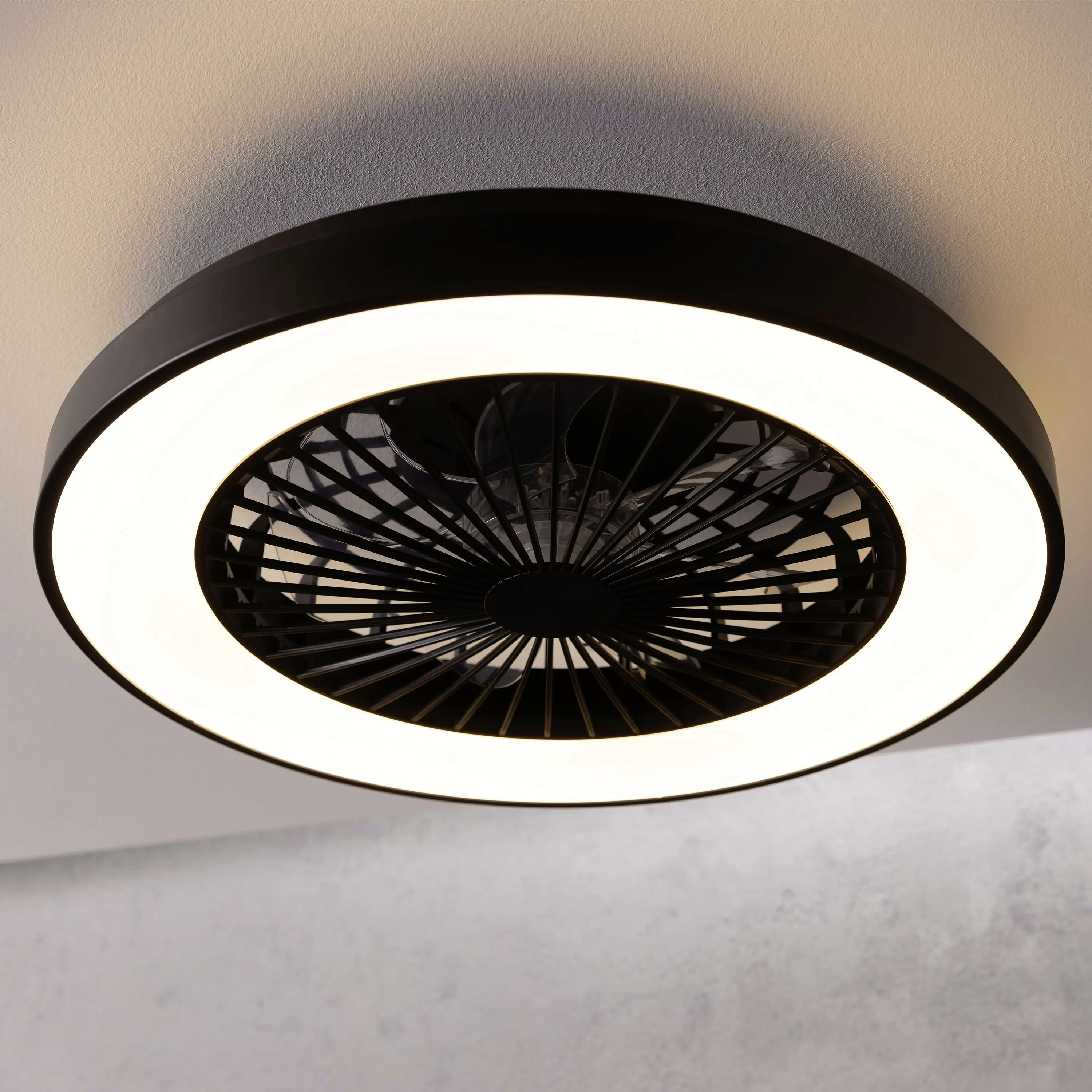 Brilliant LED Deckenleuchte mit Ventilator Mazzaro Ø 48,5 cm 40 W schwarz