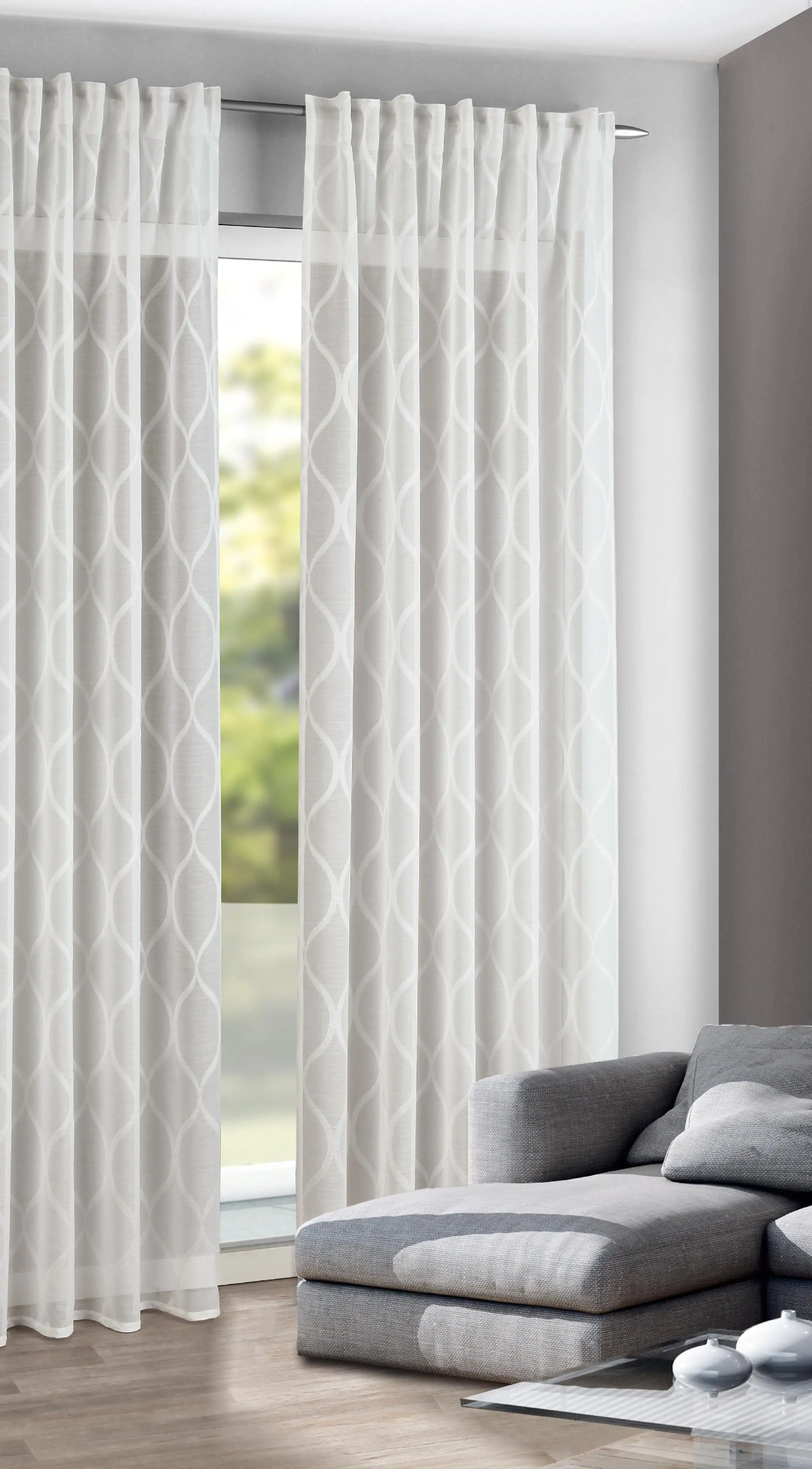 Neusser Collection Verdunklungsschal mit Gardinenband offwhite 135x245 cm