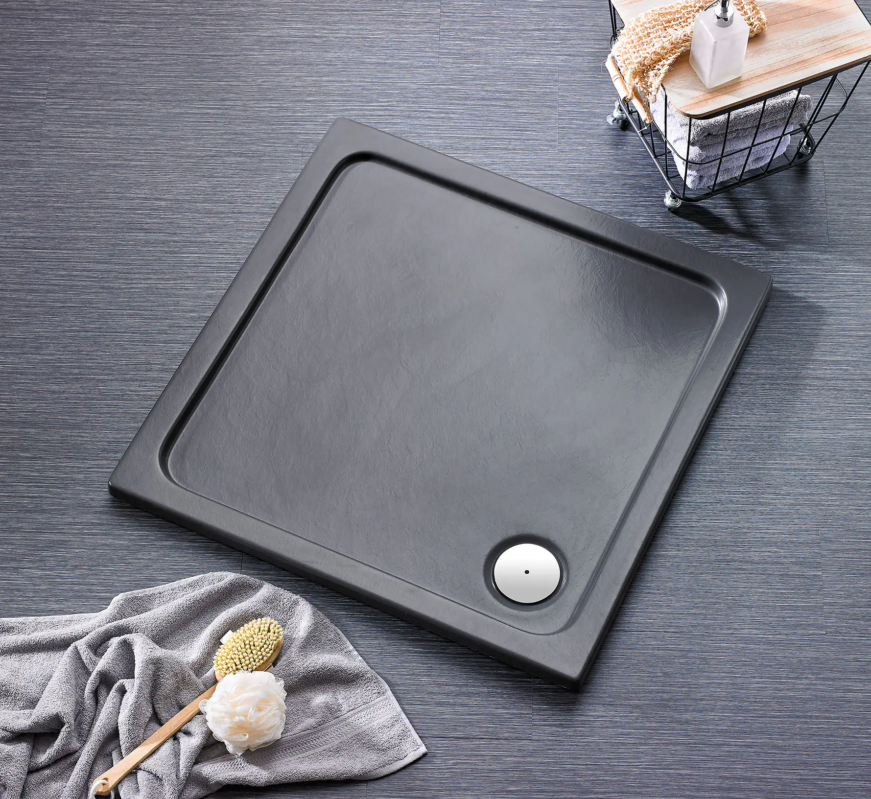 Ottofond Duschwanne Rubi 140 x 90 x 3 cm, anthrazit