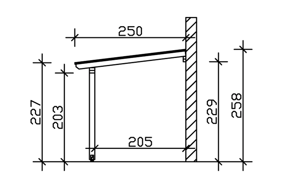 SKAN HOLZ Terrassenüberdachung Andria 434 x 250 cm Leimholz SKAN HOLZ Terrassenüberdachung Andria 434 x 250 cm Leimholz