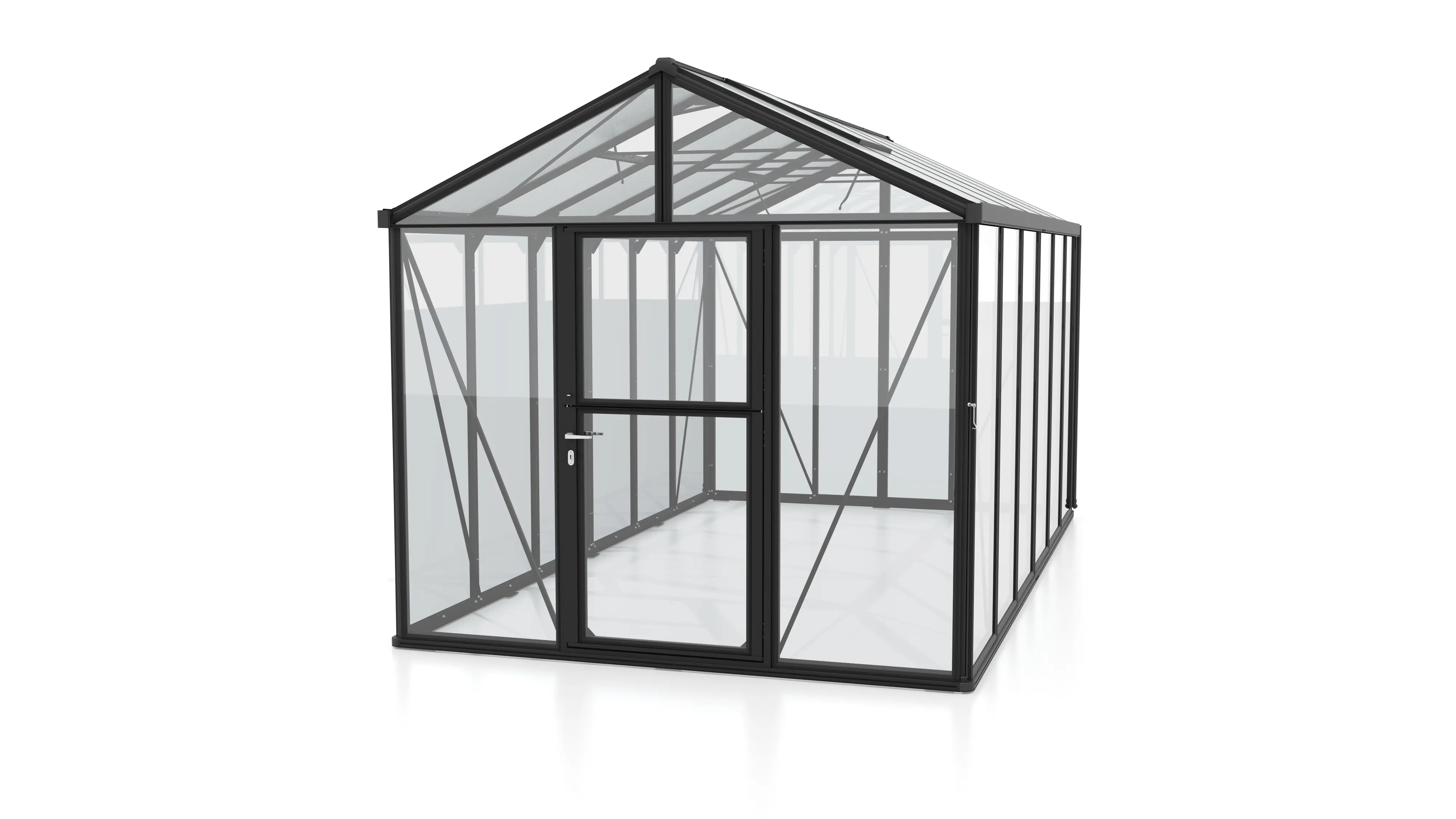 Vitavia Gewächshaus-Set Zeus 11900 ESG/HKP schwarz 266 x 473 cm 