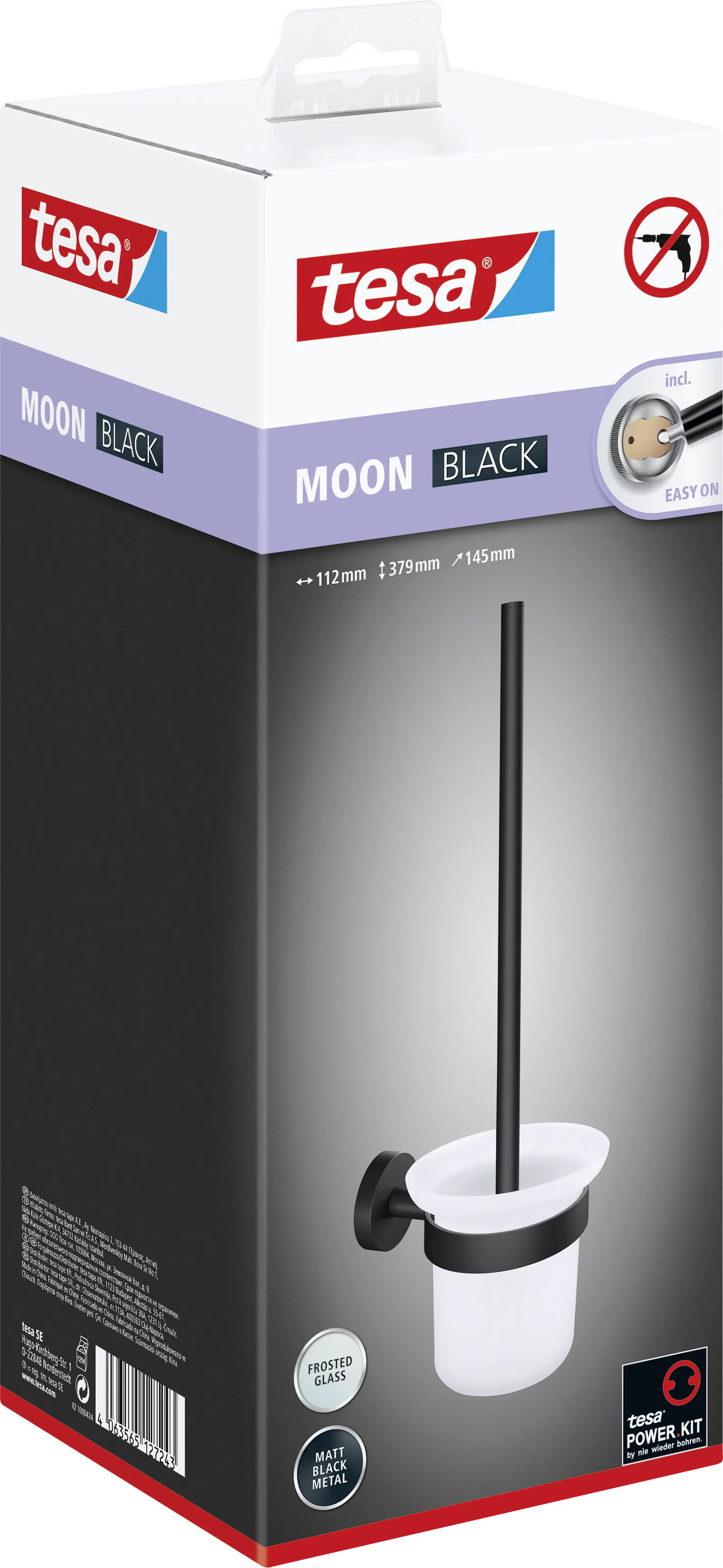Tesa WC-Bürstengarnitur MOON schwarz