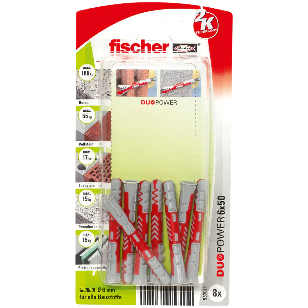 Fischer Dübel Duopower 6.0 x 50 mm - 8 Stück