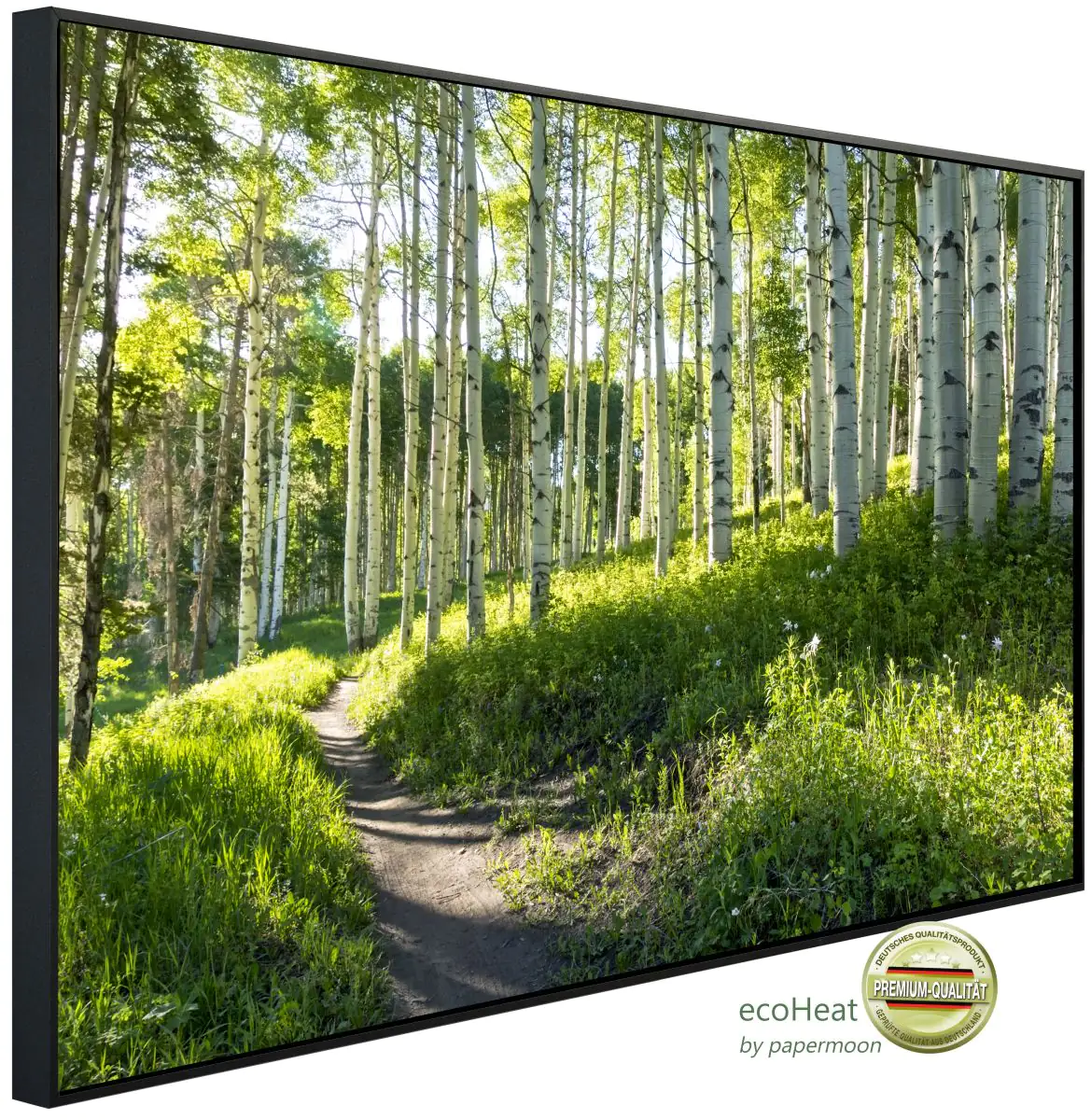 papermoon Infrarotheizkörper EcoHeat 75x120 cm 900 Watt, Birken Wald