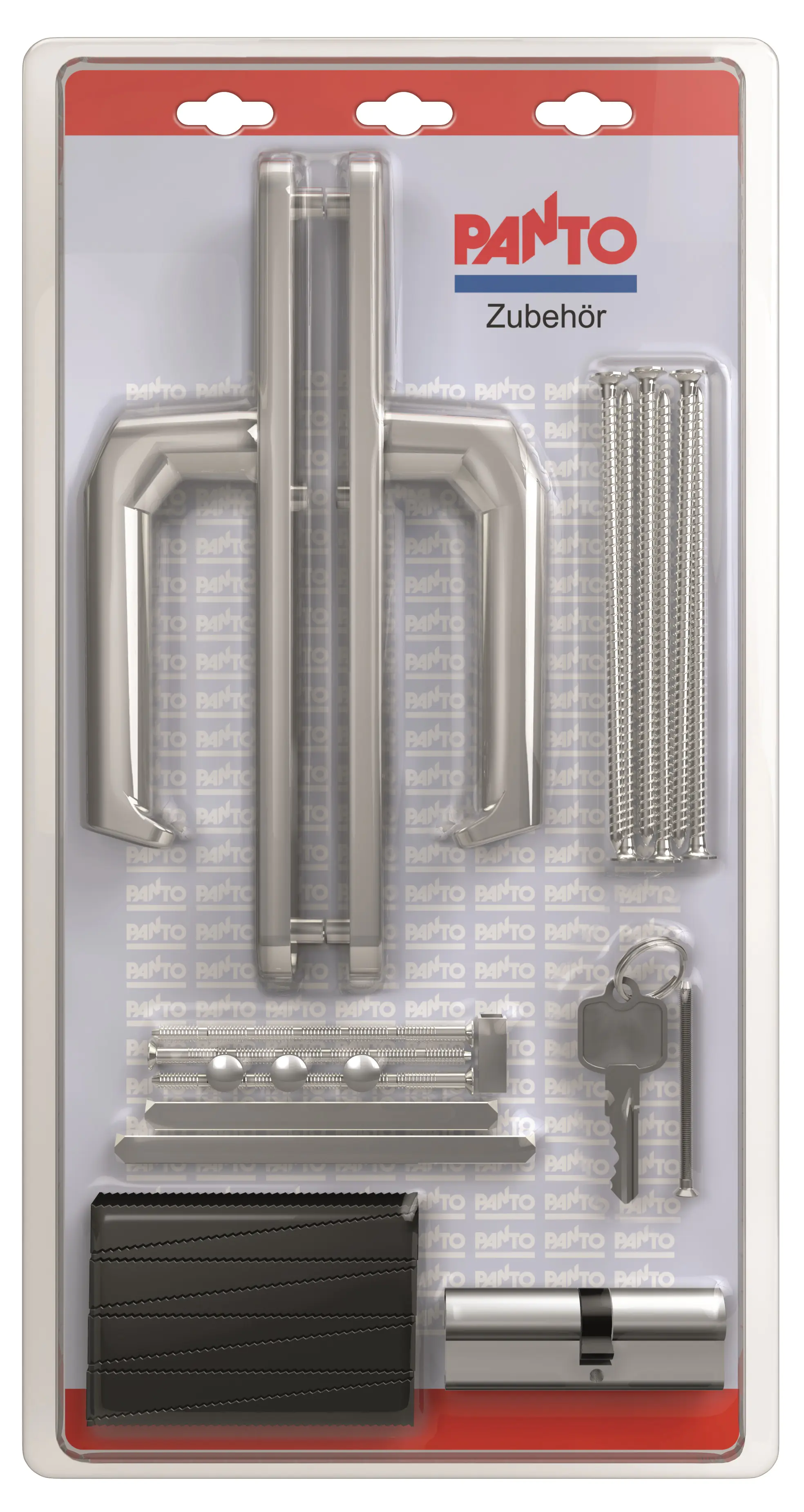 Panto Drückergarnitur Aluminium 92/8 inkl. Zylinder und Montageset