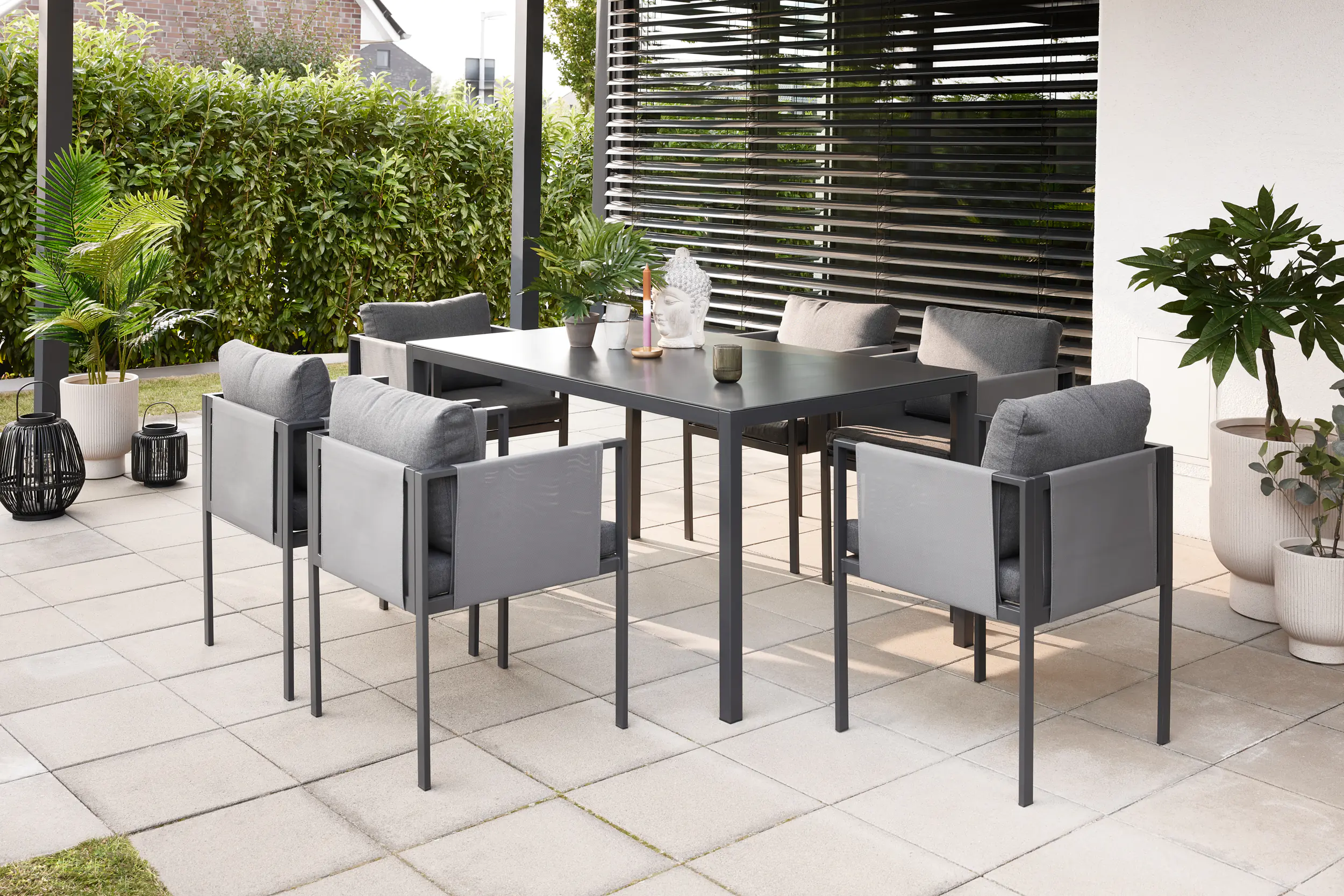 Primaster Garten-Essgruppe Ascona Stahl 6 Personen