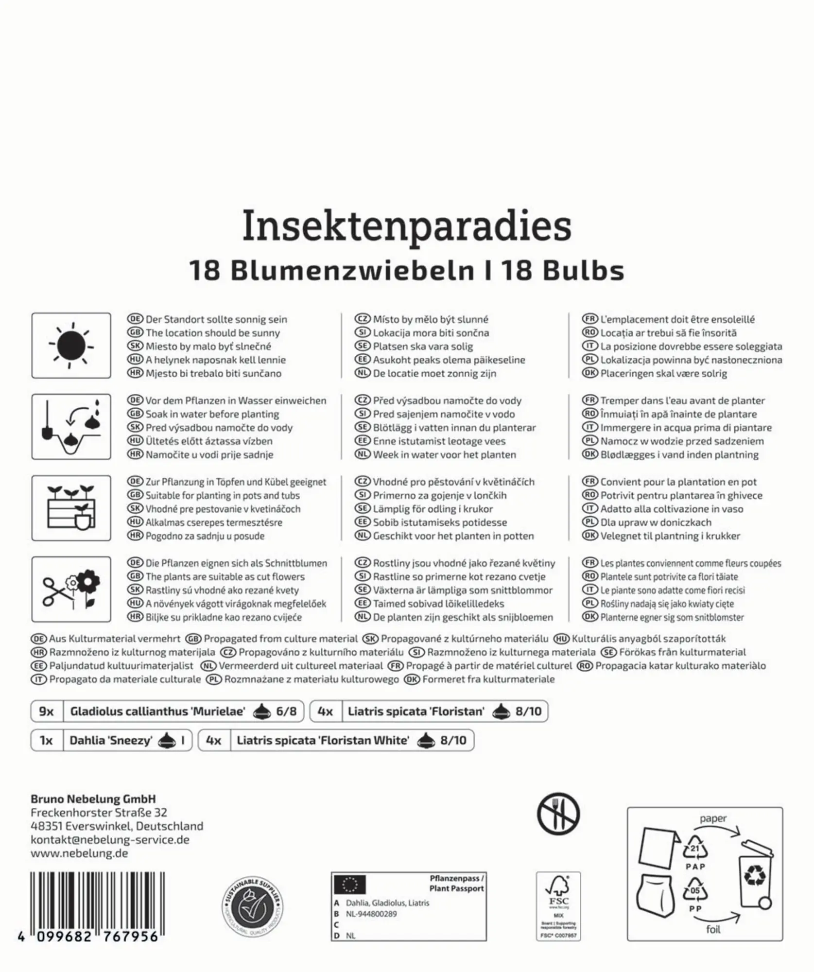 Kiepenkerl Saatgut Blumenzwiebelmischung Insektenparadies für 18 Bulbs